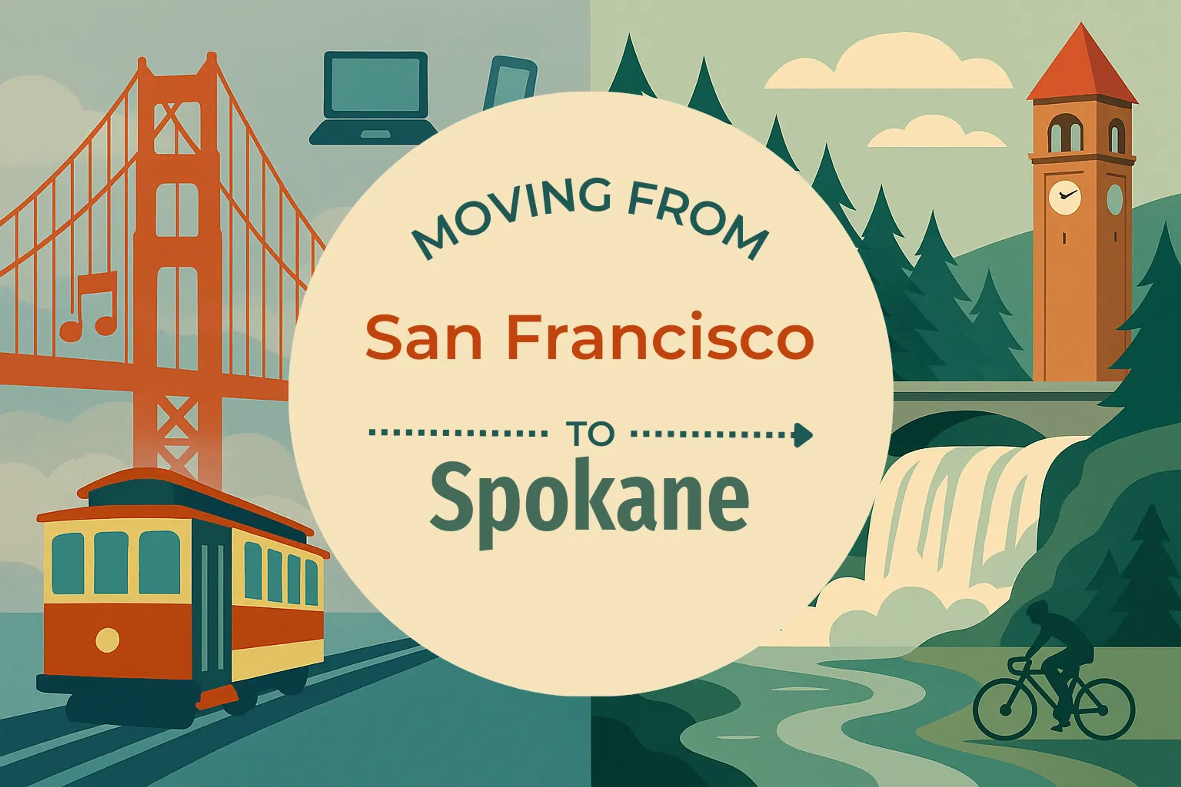Side-by-side comparison of San Francisco to Spokane moving companies