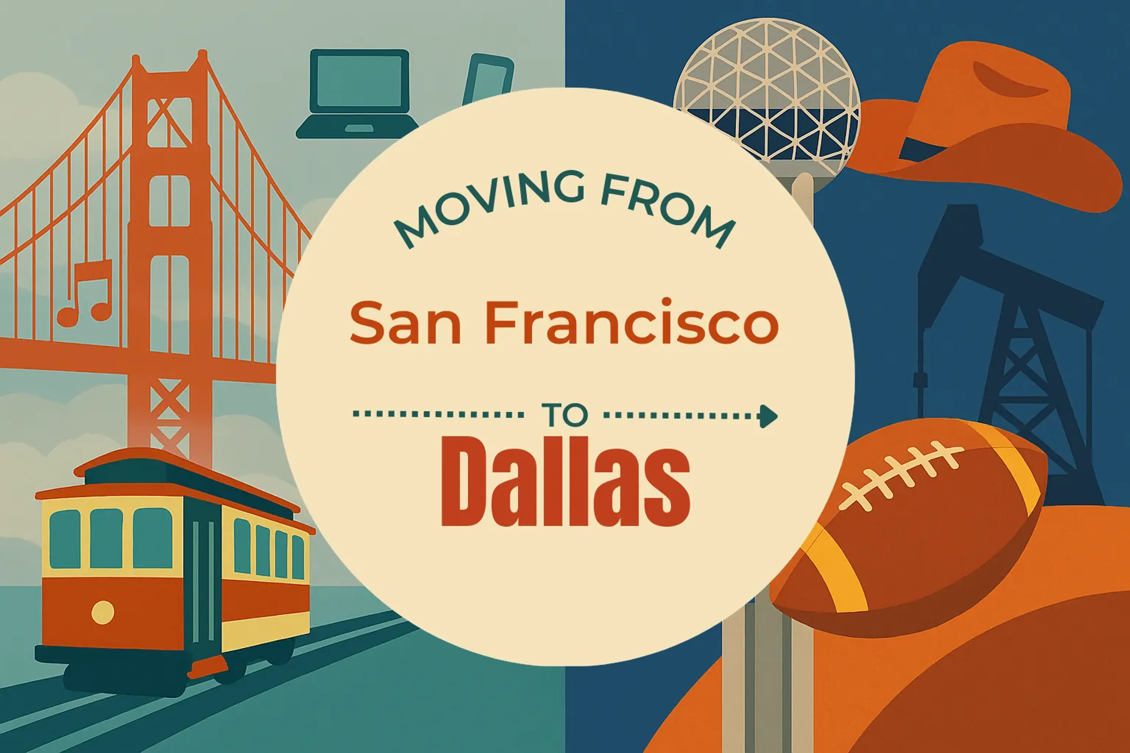 Side-by-side comparison of San Francisco to Dallas moving companies