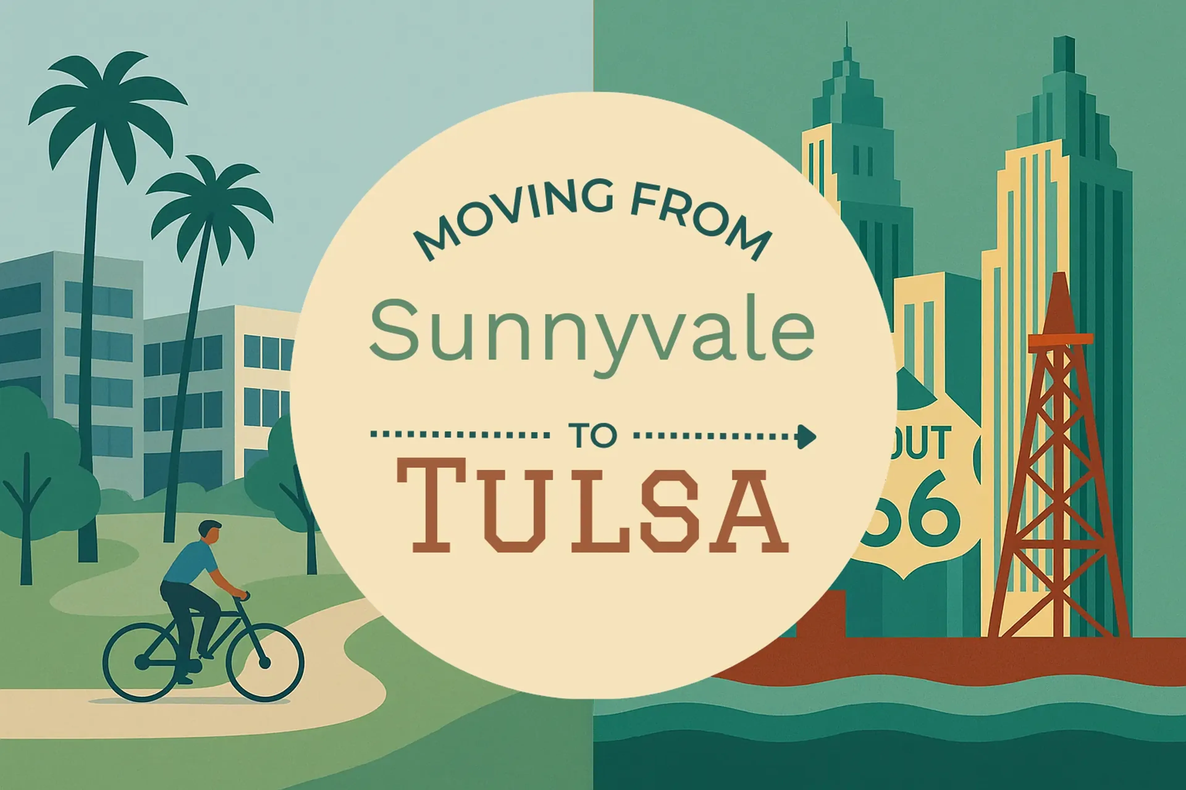 Side-by-side comparison of Sunnyvale to Tulsa moving companies