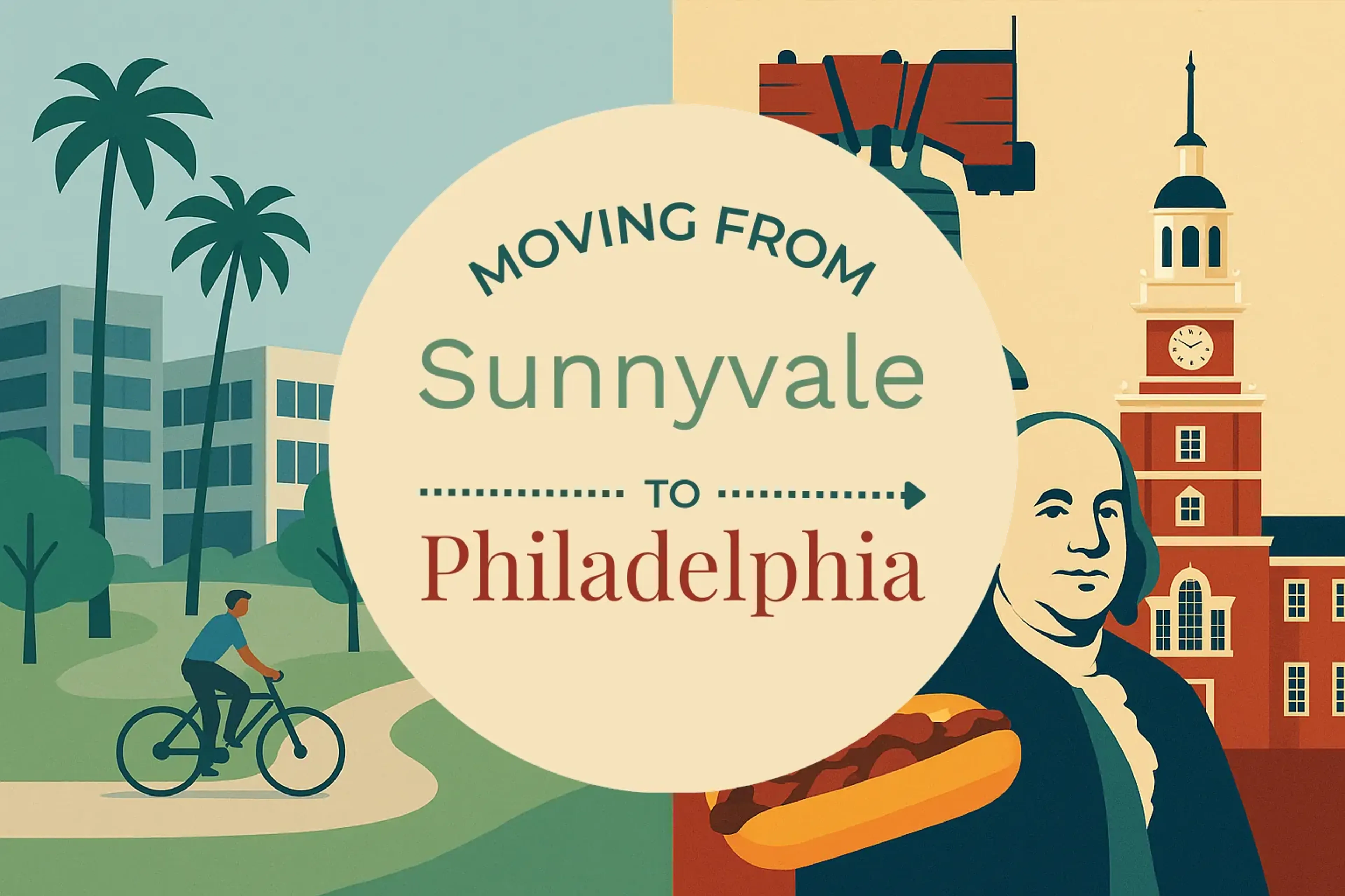 Side-by-side comparison of Sunnyvale to Philadelphia moving companies