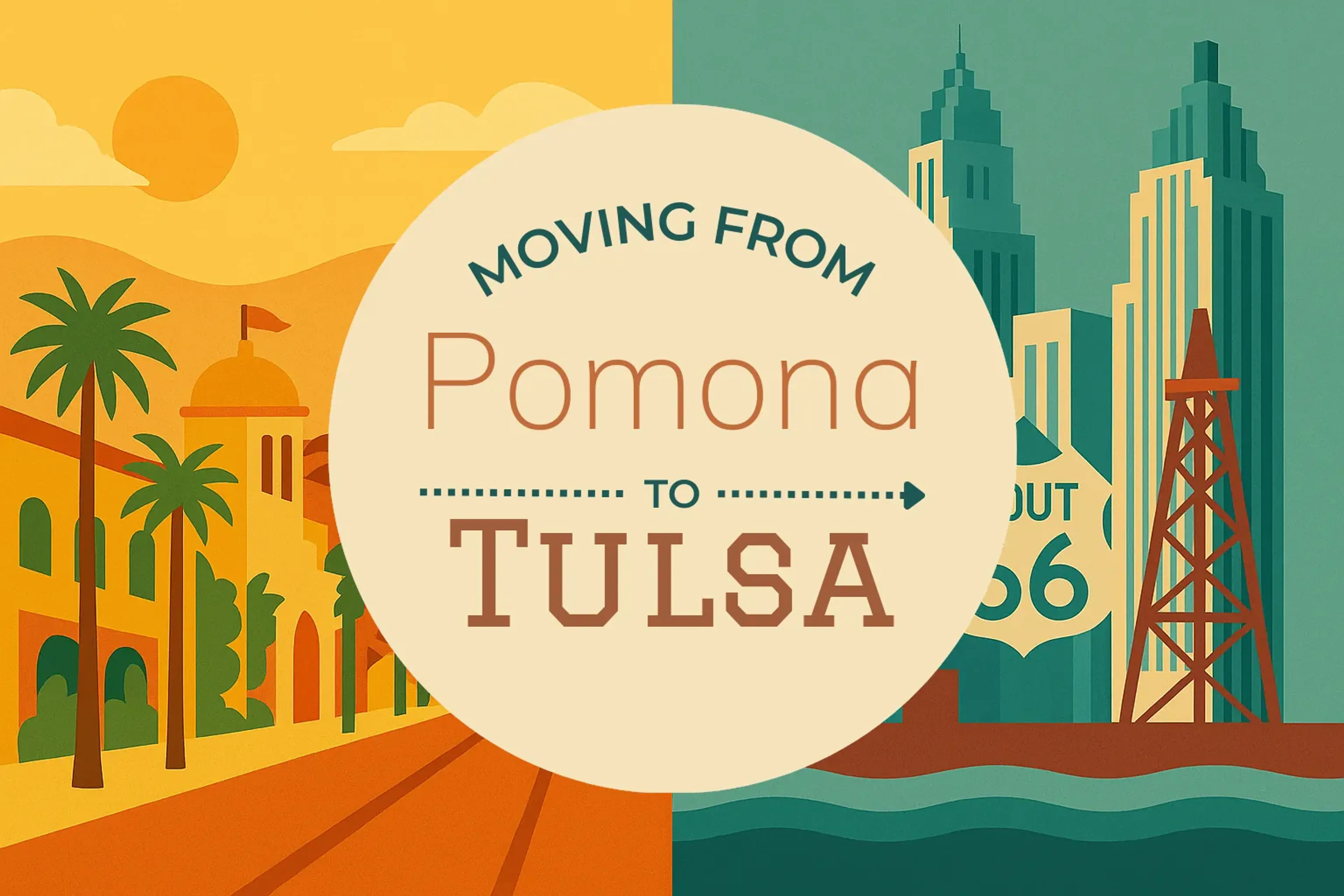 Side-by-side comparison of Pomona to Tulsa moving companies