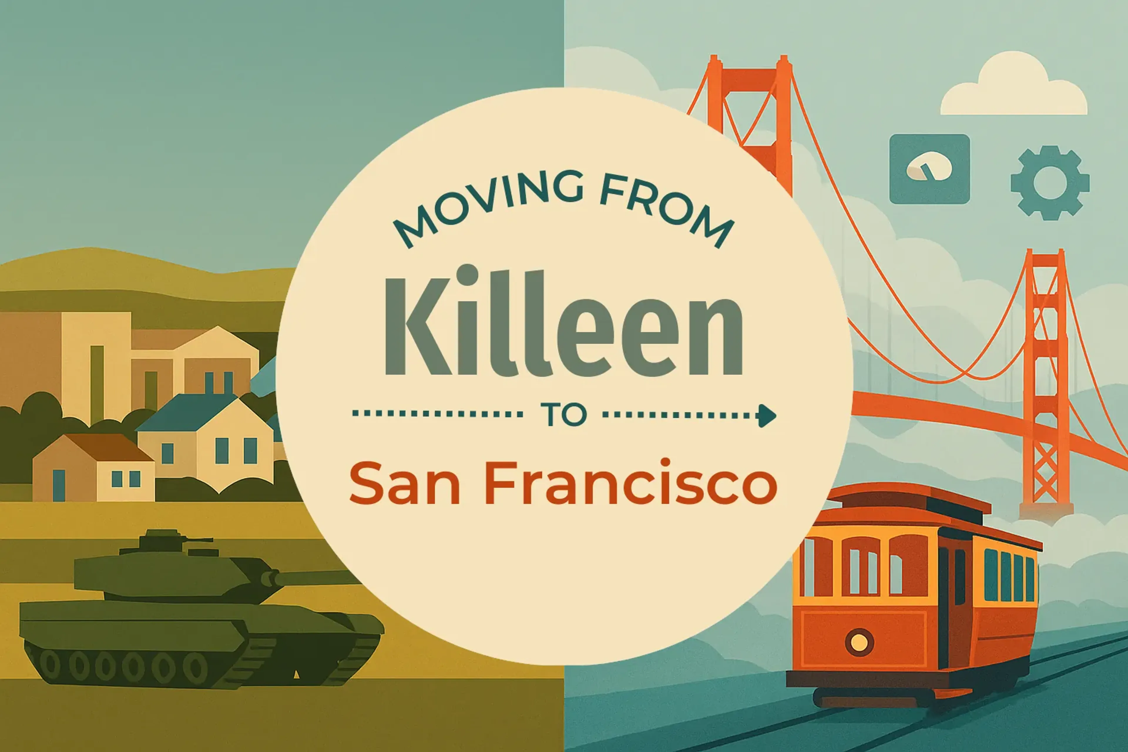 Side-by-side comparison of Killeen to San Francisco moving companies