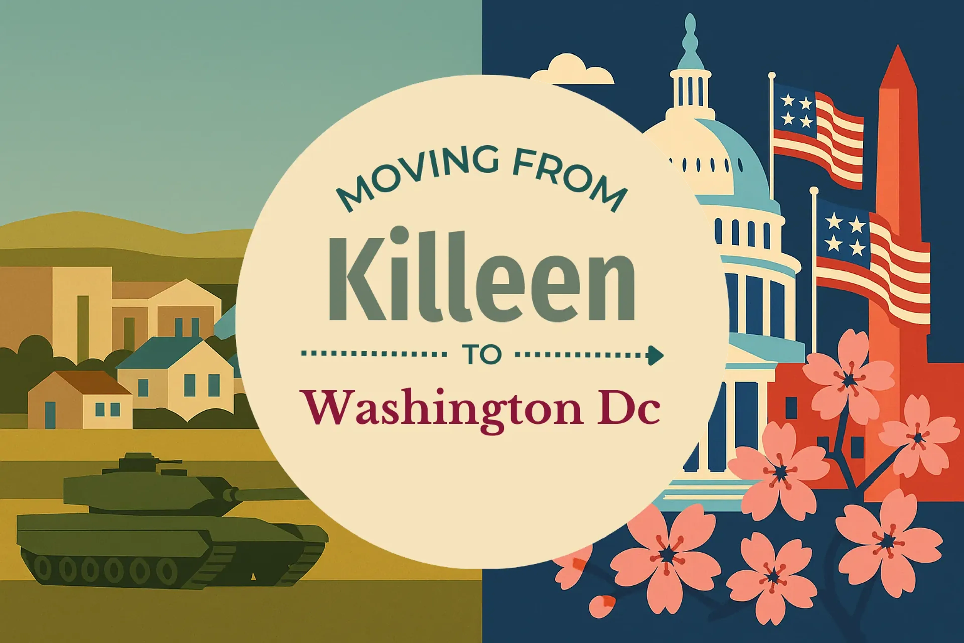 Side-by-side comparison of Killeen to Washington DC moving companies