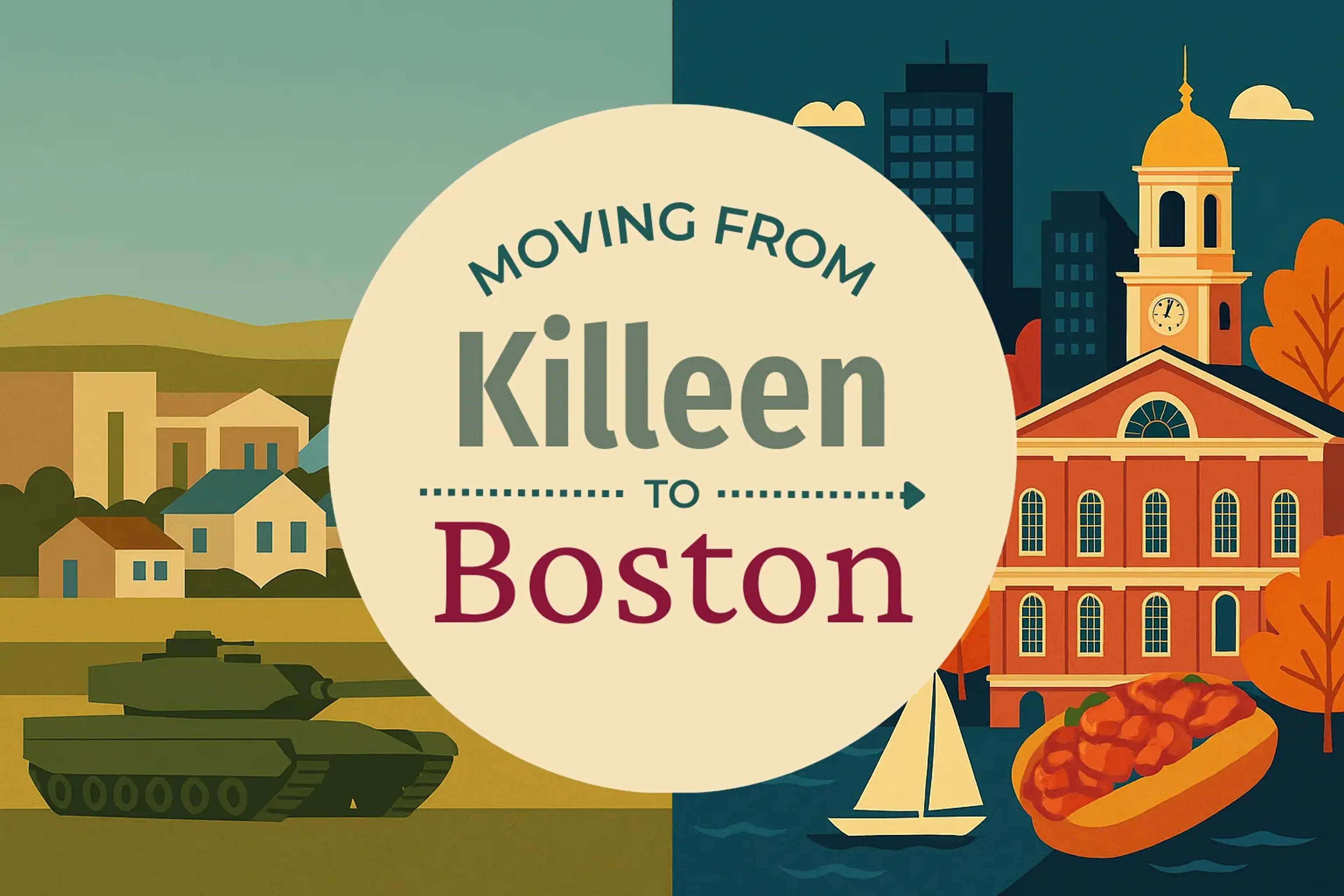 Side-by-side comparison of Killeen to Boston moving companies