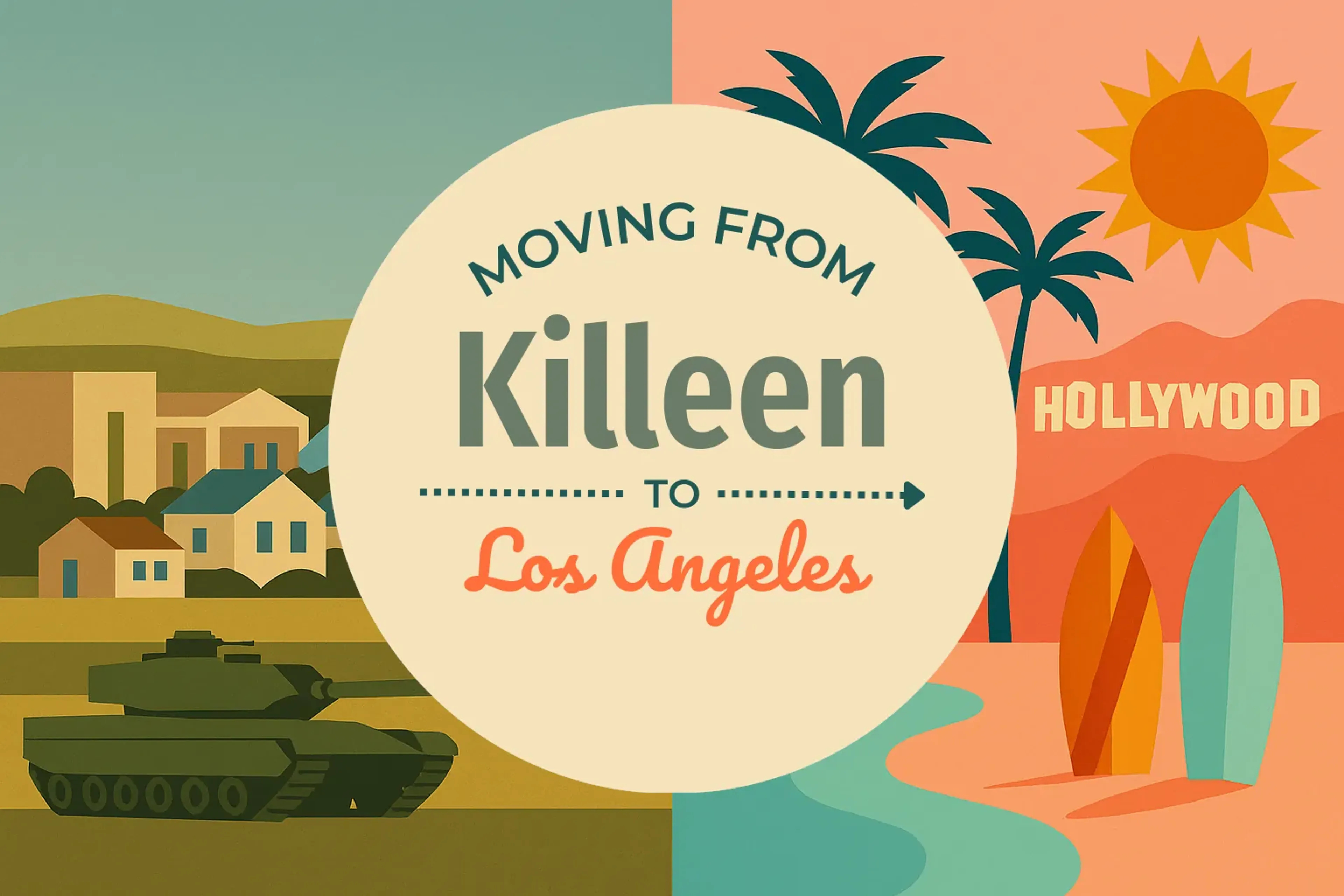 Side-by-side comparison of Killeen to Los Angeles moving companies