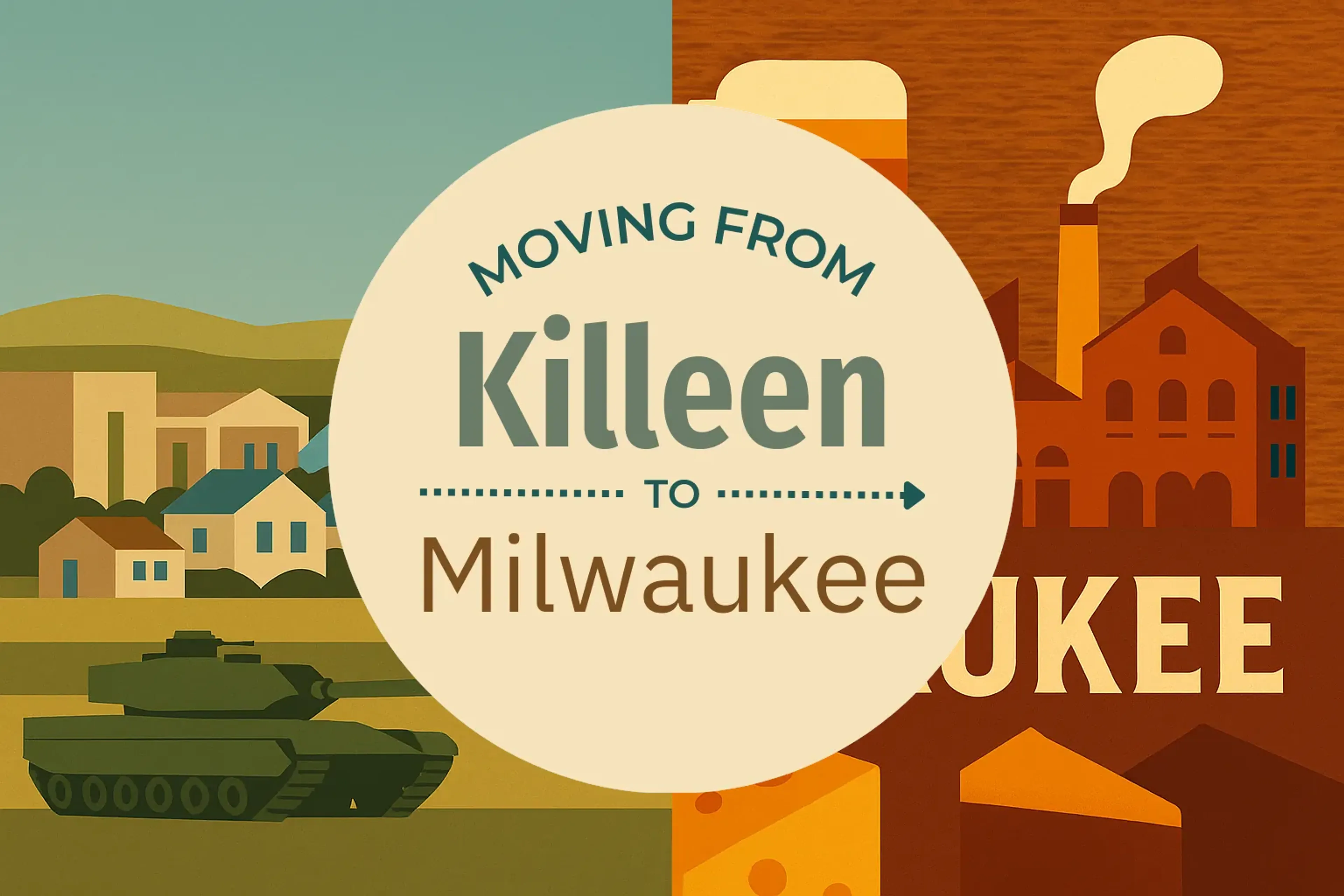 Side-by-side comparison of Killeen to Milwaukee moving companies