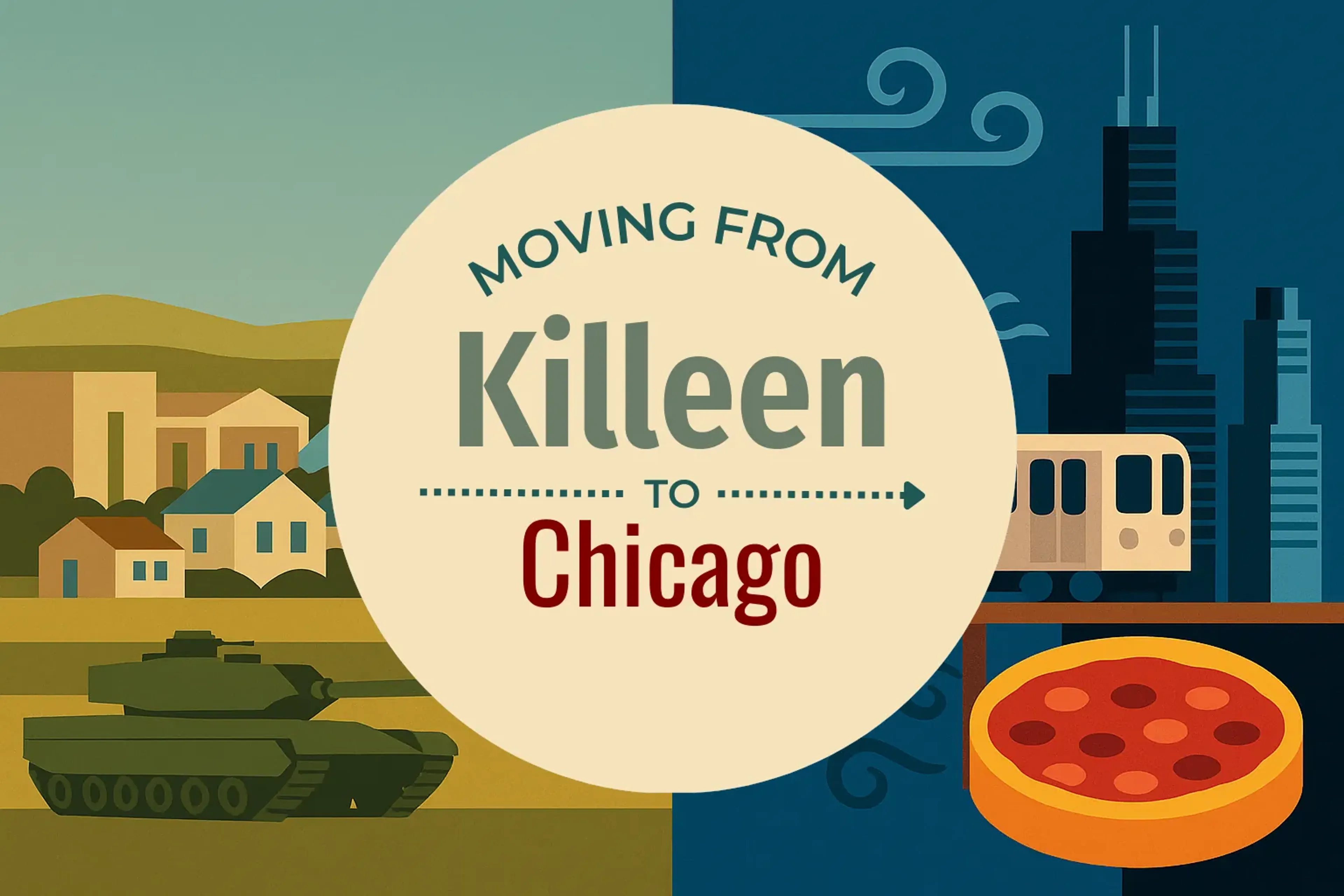 Side-by-side comparison of Killeen to Chicago moving companies