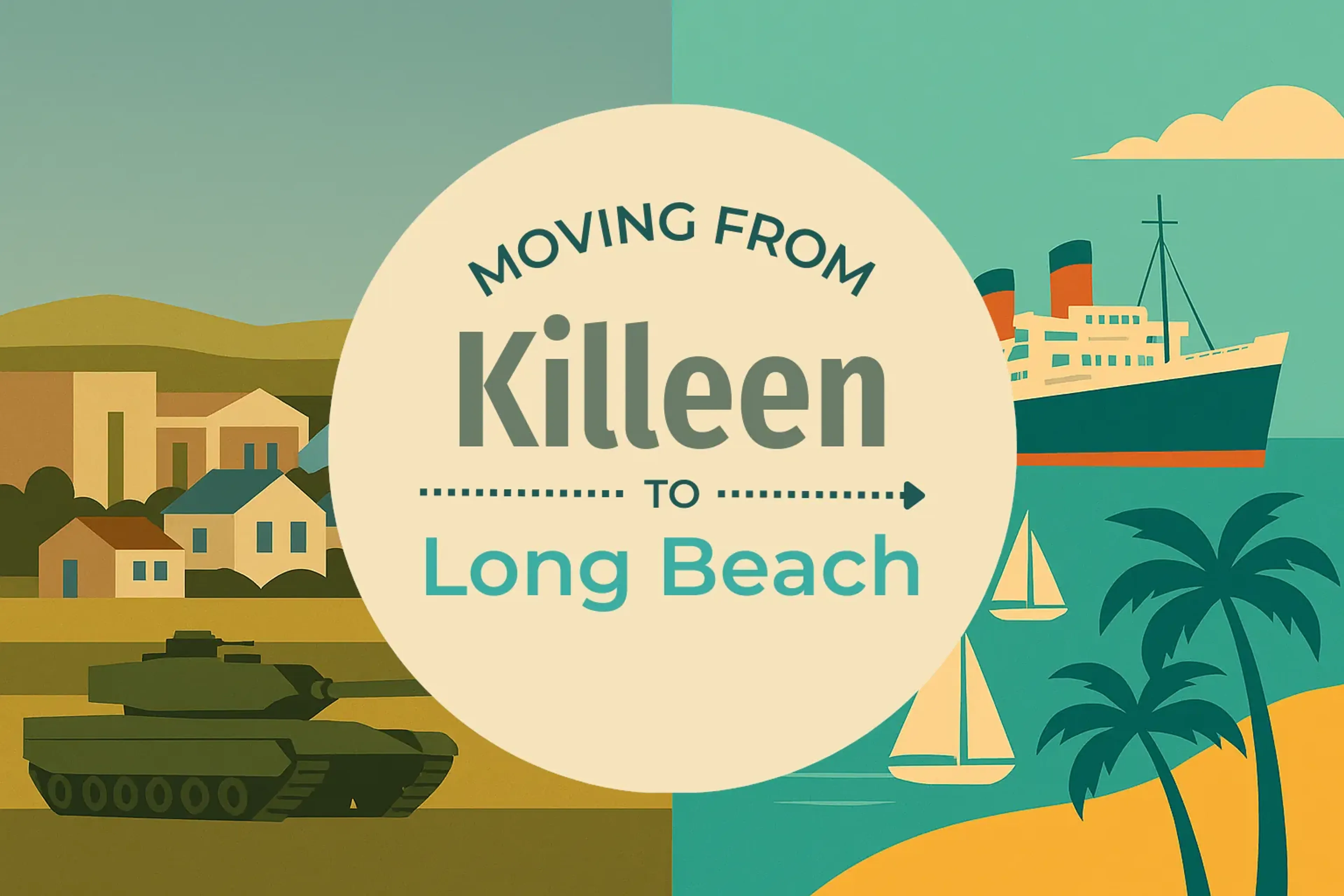 Side-by-side comparison of Killeen to Long Beach moving companies
