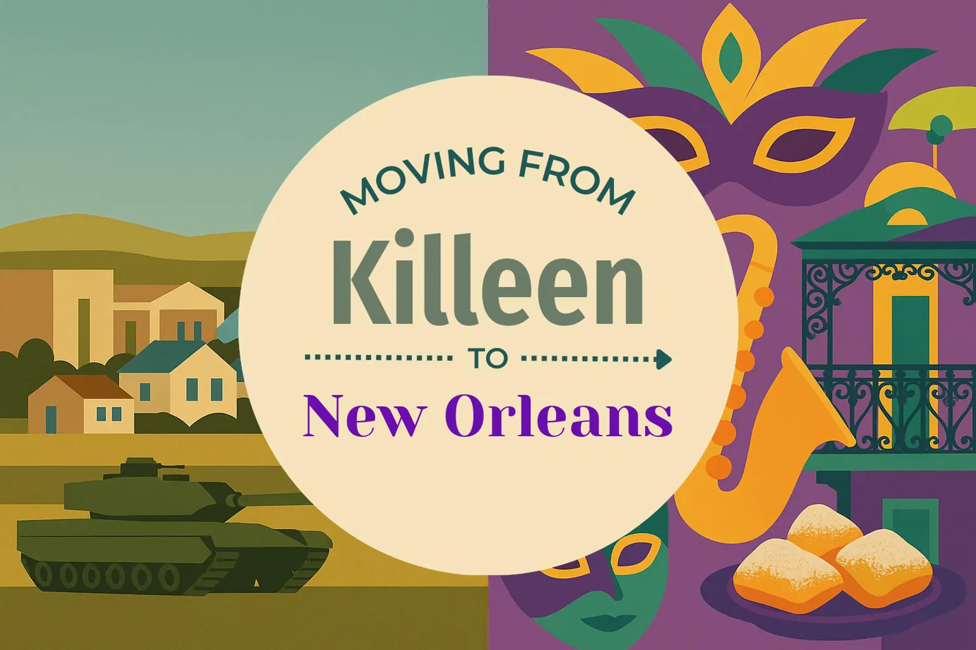 Side-by-side comparison of Killeen to New Orleans moving companies