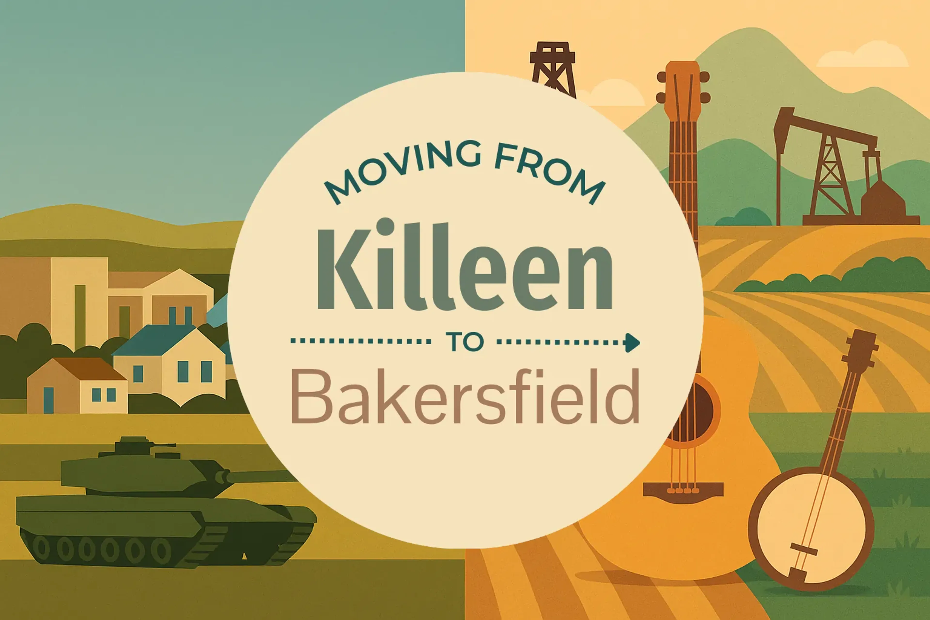 Side-by-side comparison of Killeen to Bakersfield moving companies