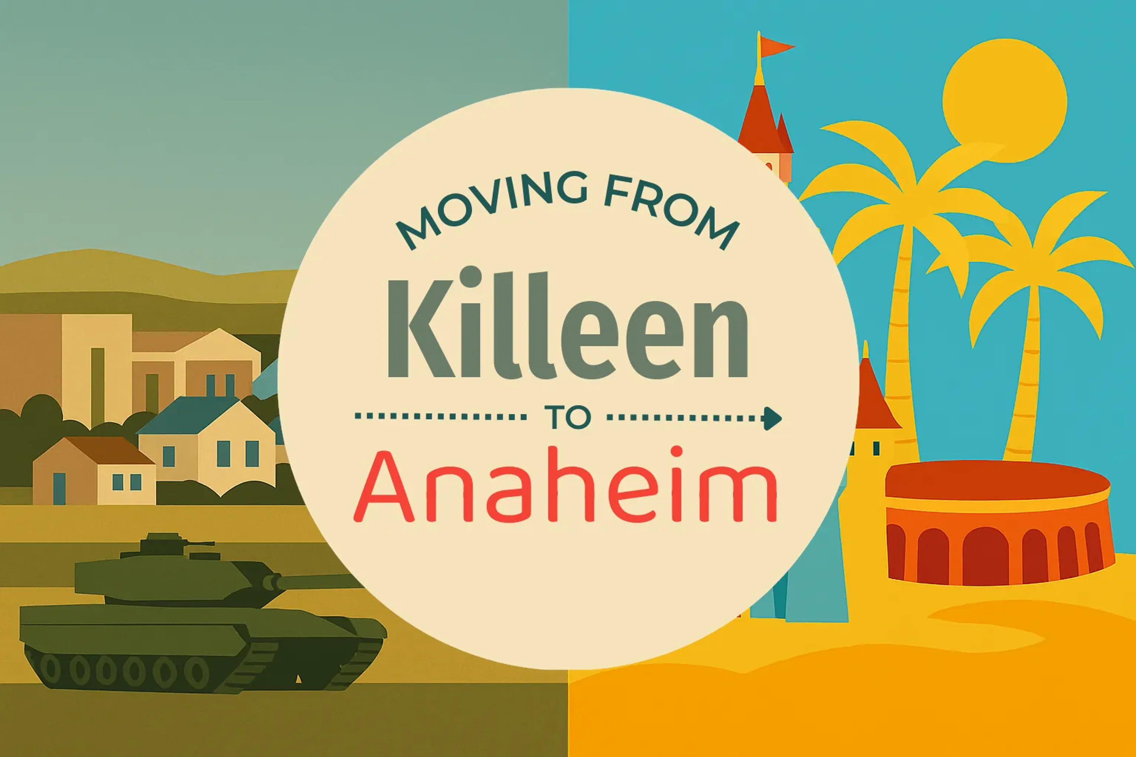 Side-by-side comparison of Killeen to Anaheim moving companies