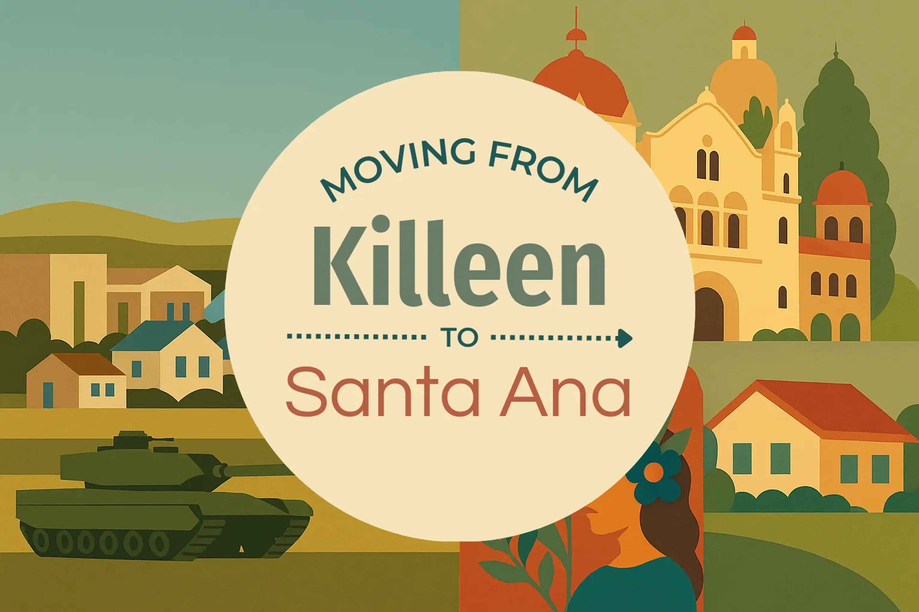 Side-by-side comparison of Killeen to Santa Ana moving companies