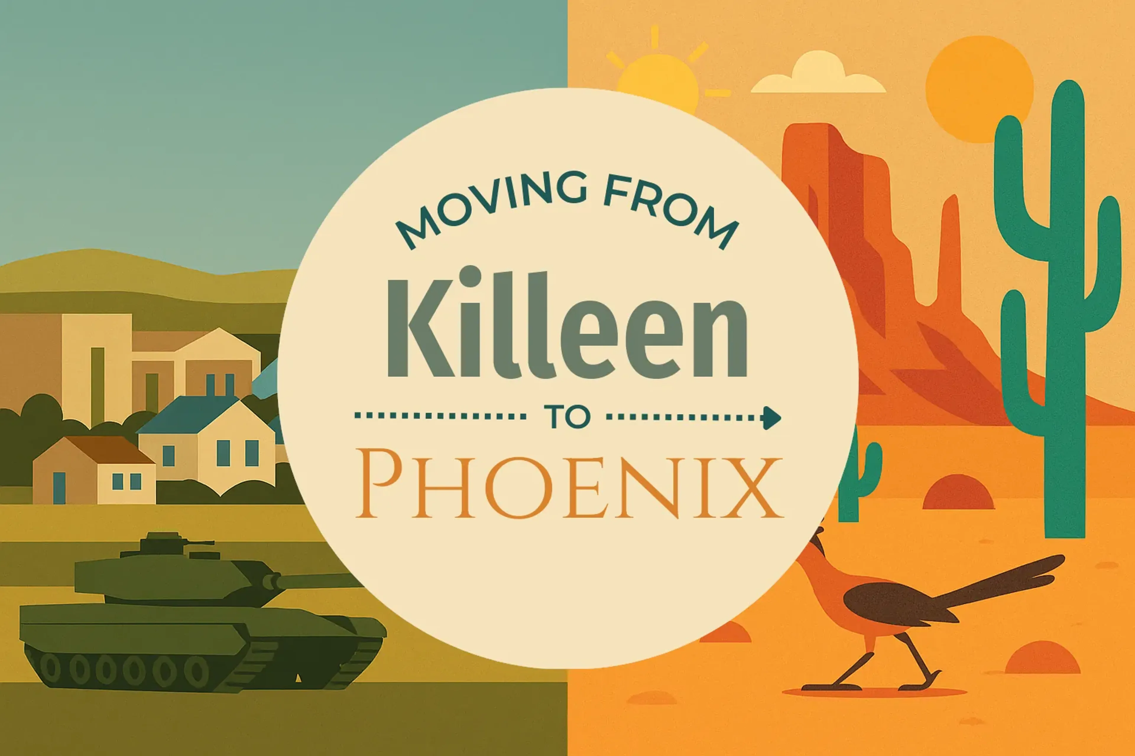 Side-by-side comparison of Killeen to Phoenix moving companies