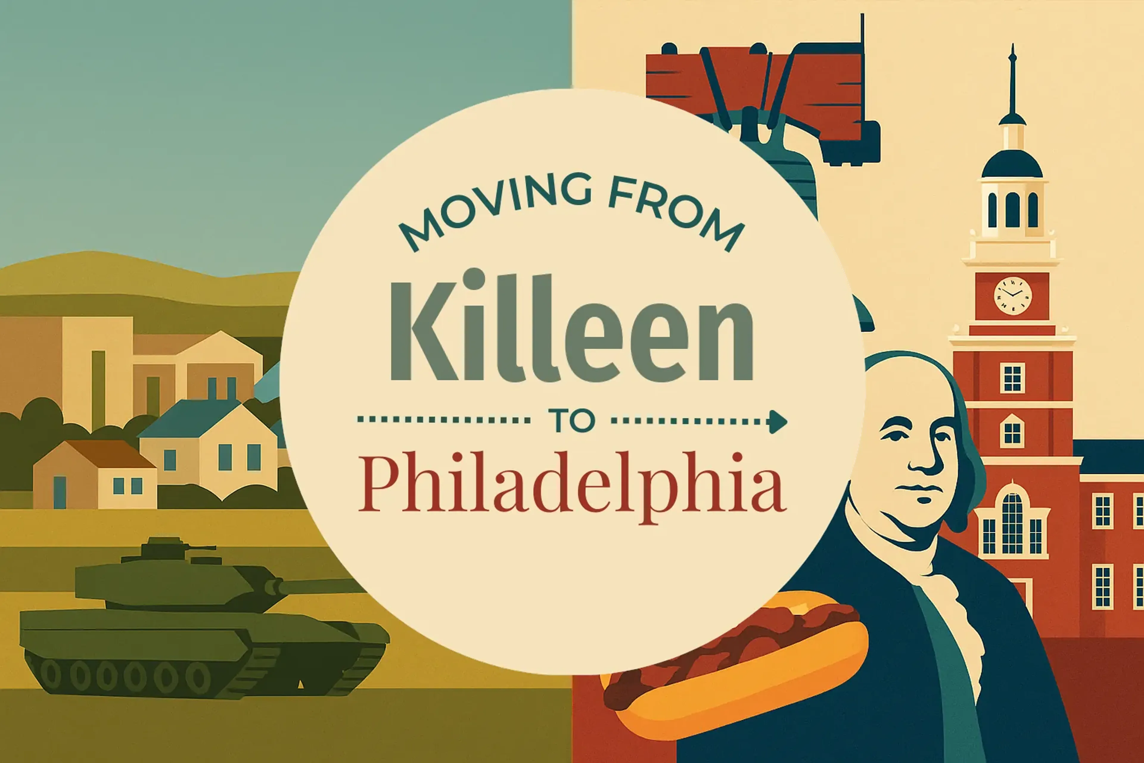 Side-by-side comparison of Killeen to Philadelphia moving companies