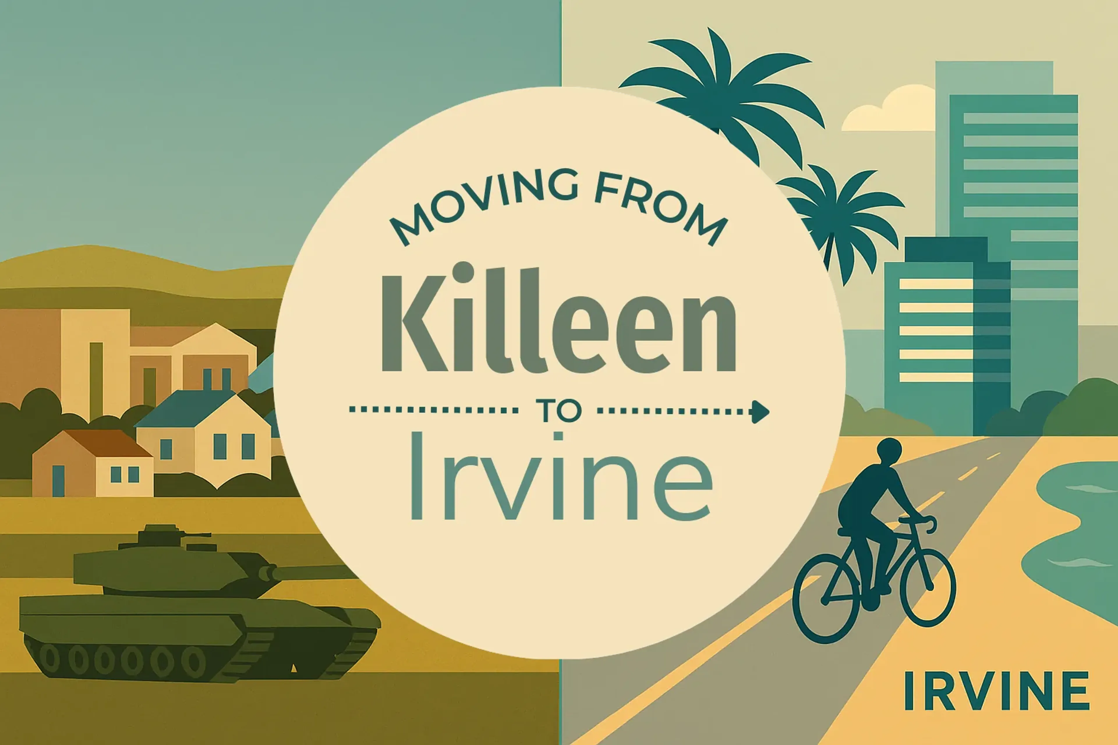 Side-by-side comparison of Killeen to Irvine moving companies