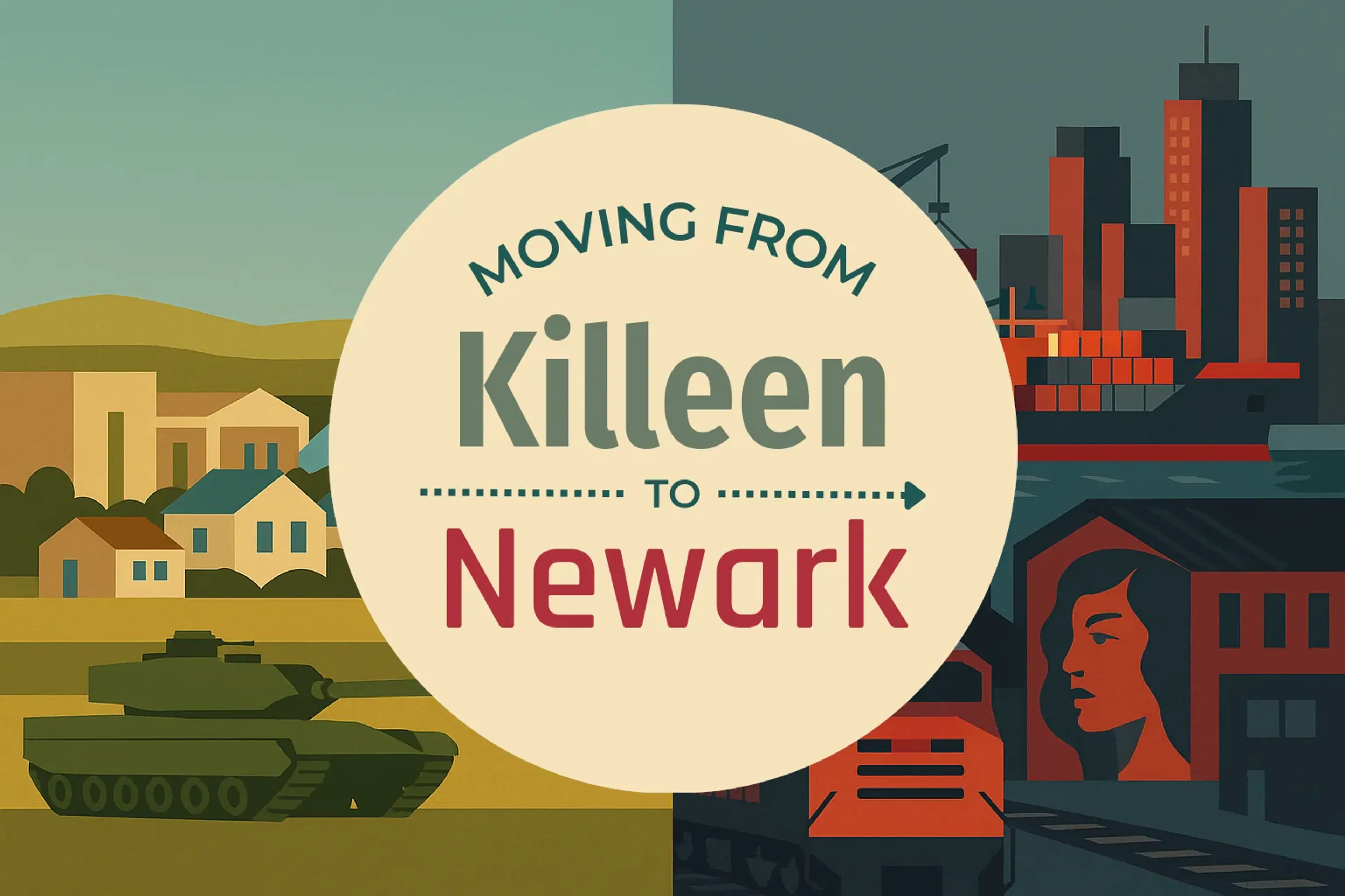 Side-by-side comparison of Killeen to Newark moving companies