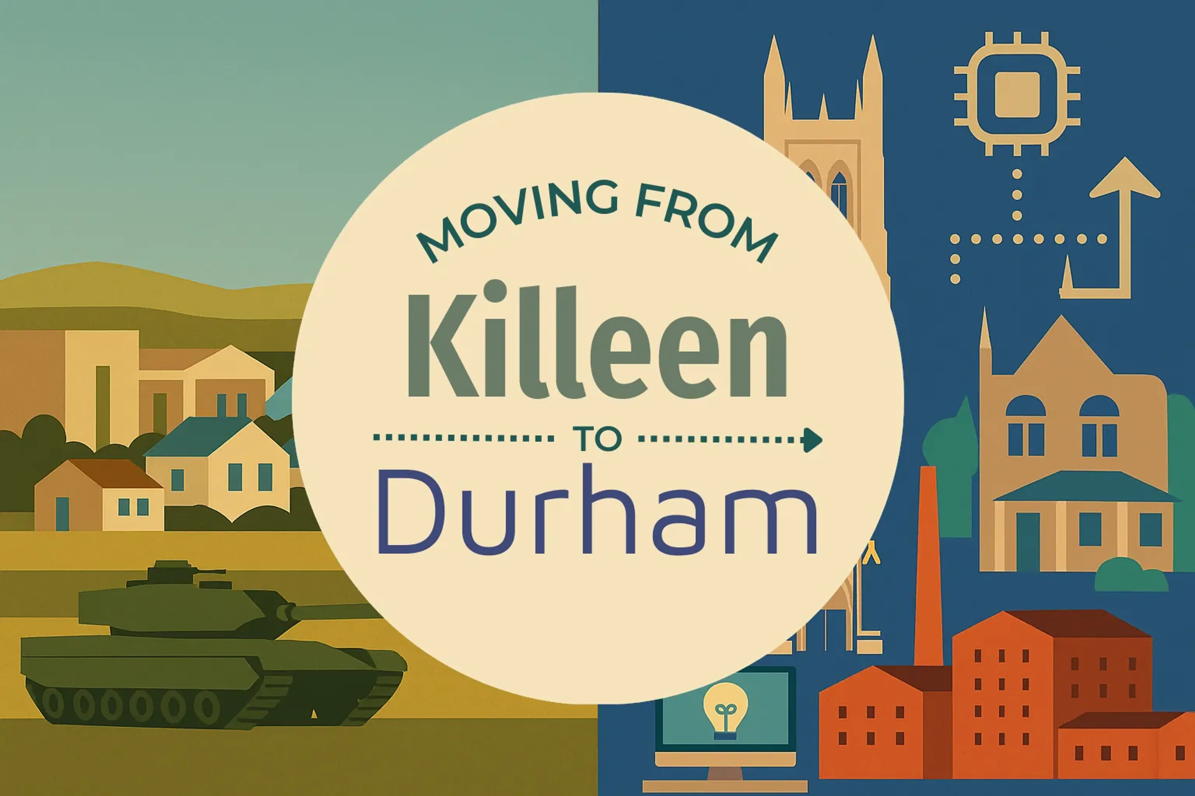 Side-by-side comparison of Killeen to Durham moving companies