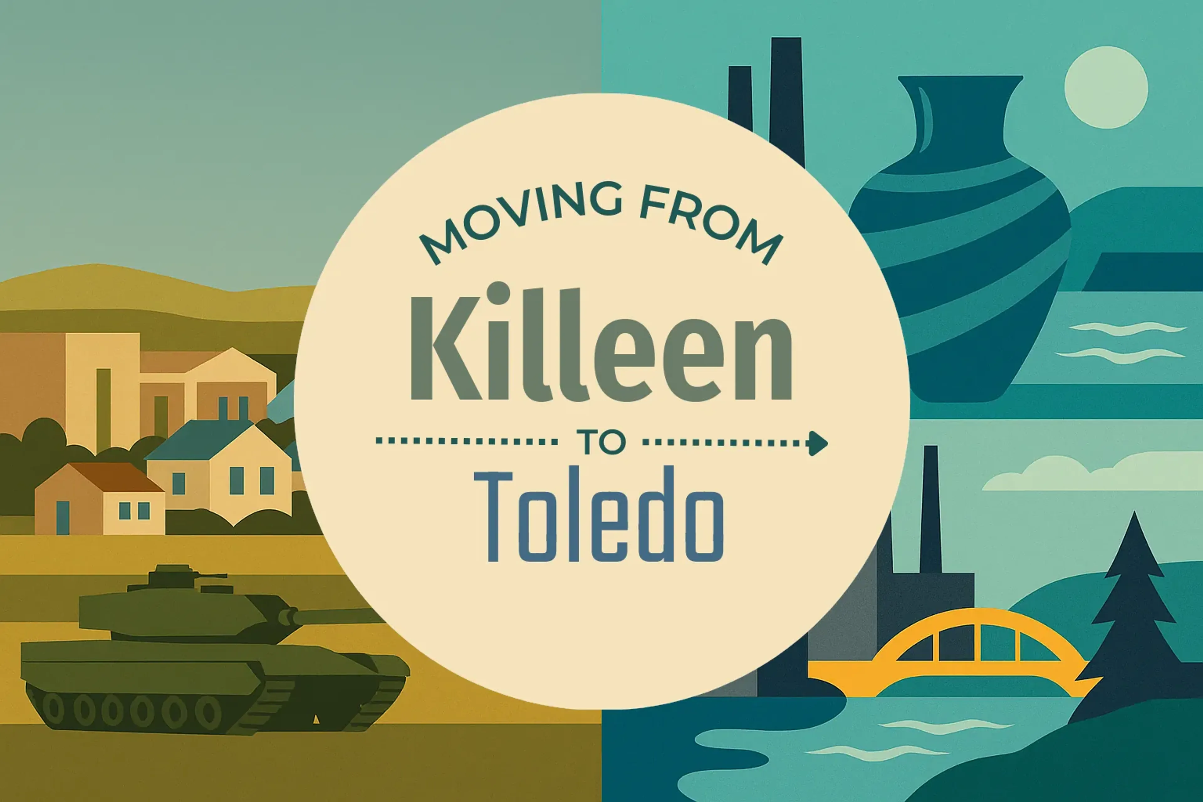 Side-by-side comparison of Killeen to Toledo moving companies