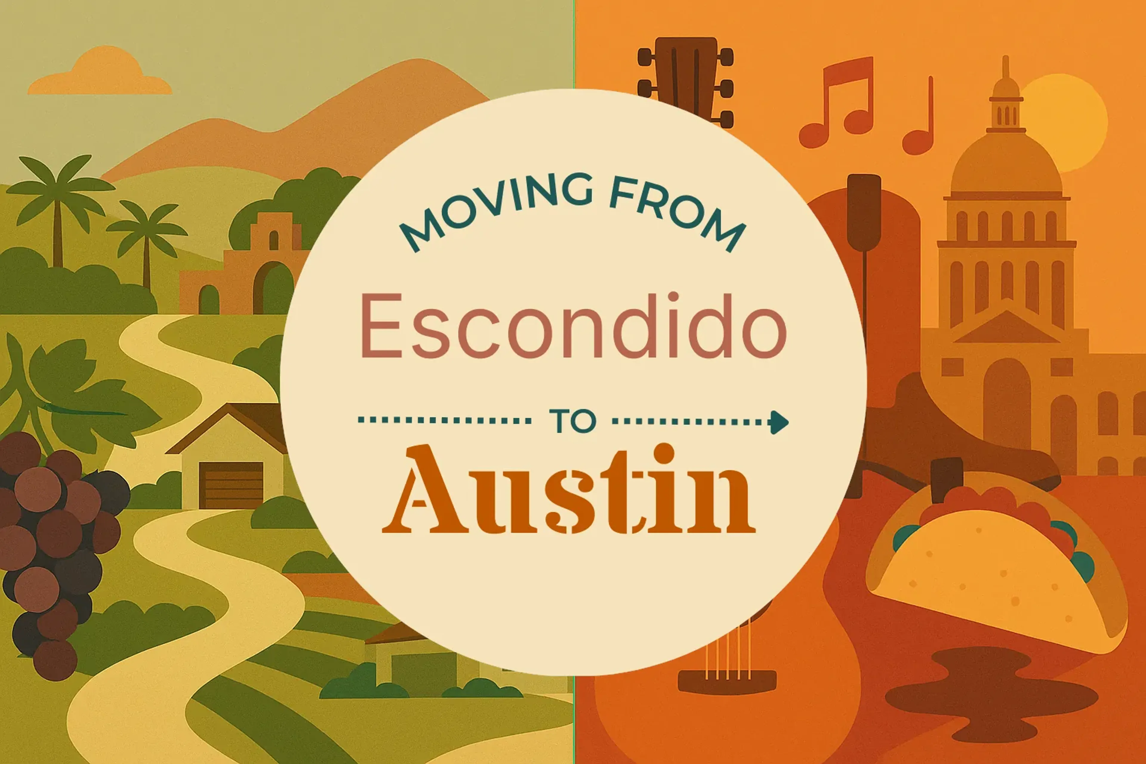 Side-by-side comparison of Escondido to Austin moving companies