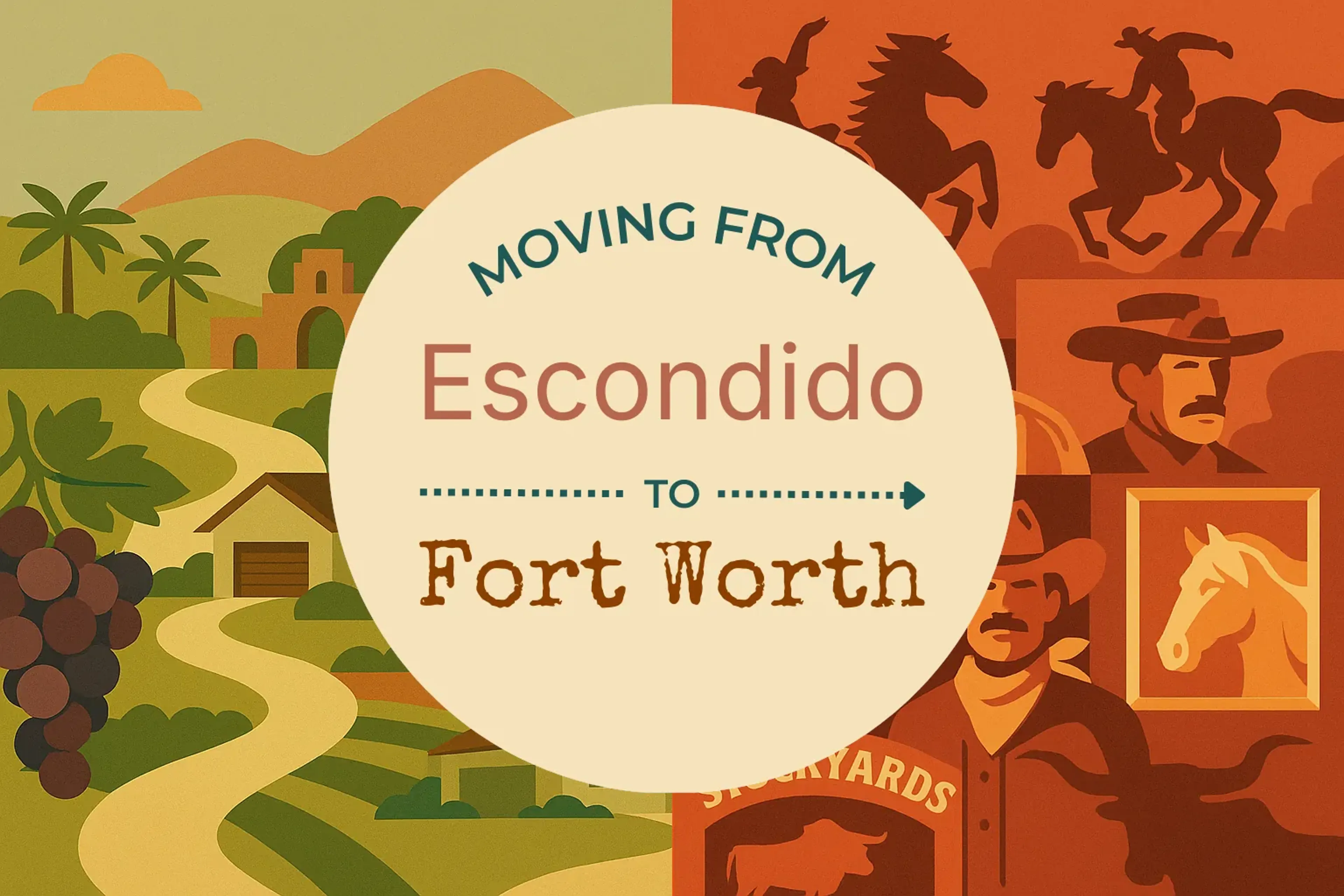 Side-by-side comparison of Escondido to Fort Worth moving companies