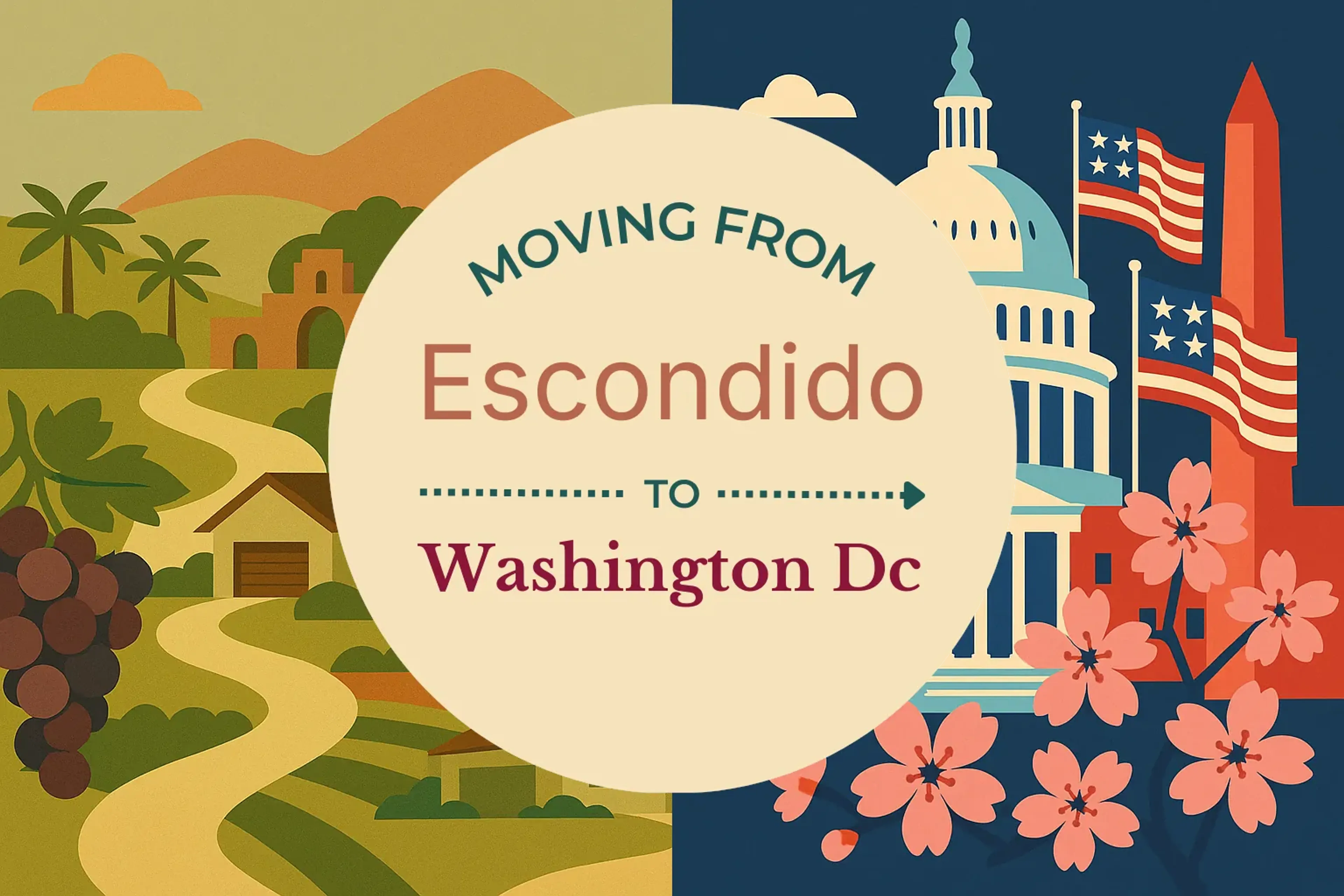 Side-by-side comparison of Escondido to Washington DC moving companies