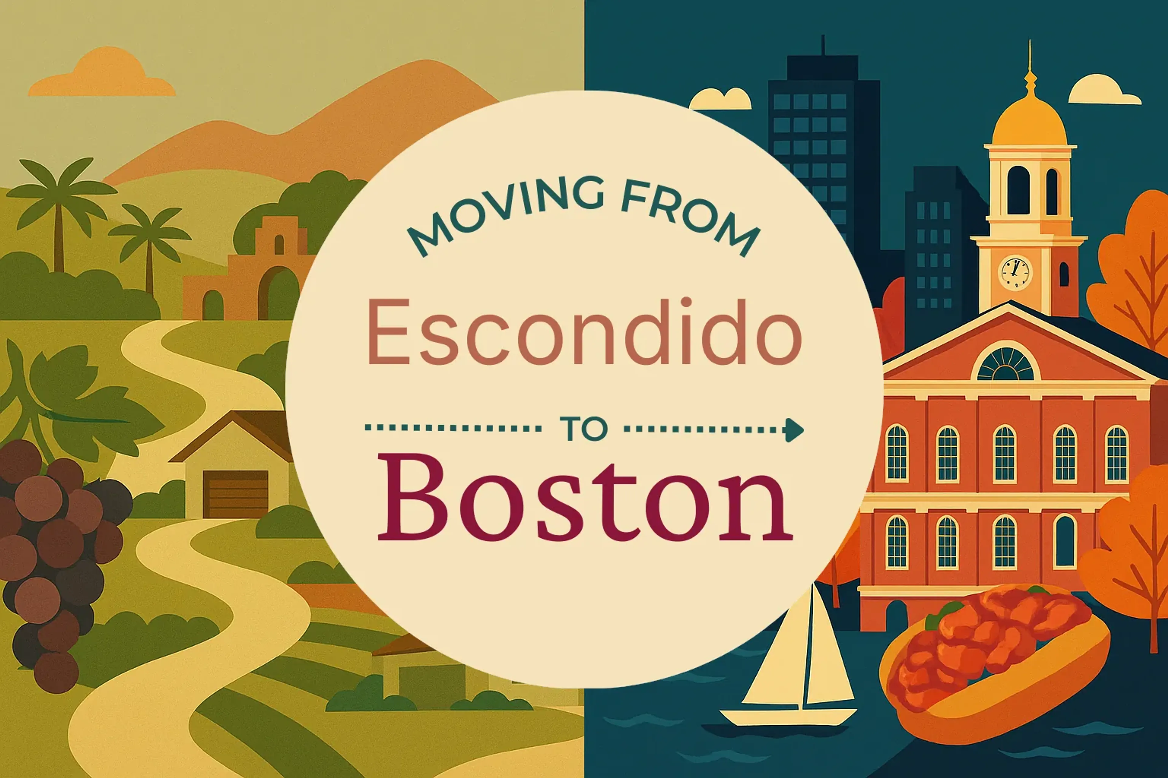 Side-by-side comparison of Escondido to Boston moving companies