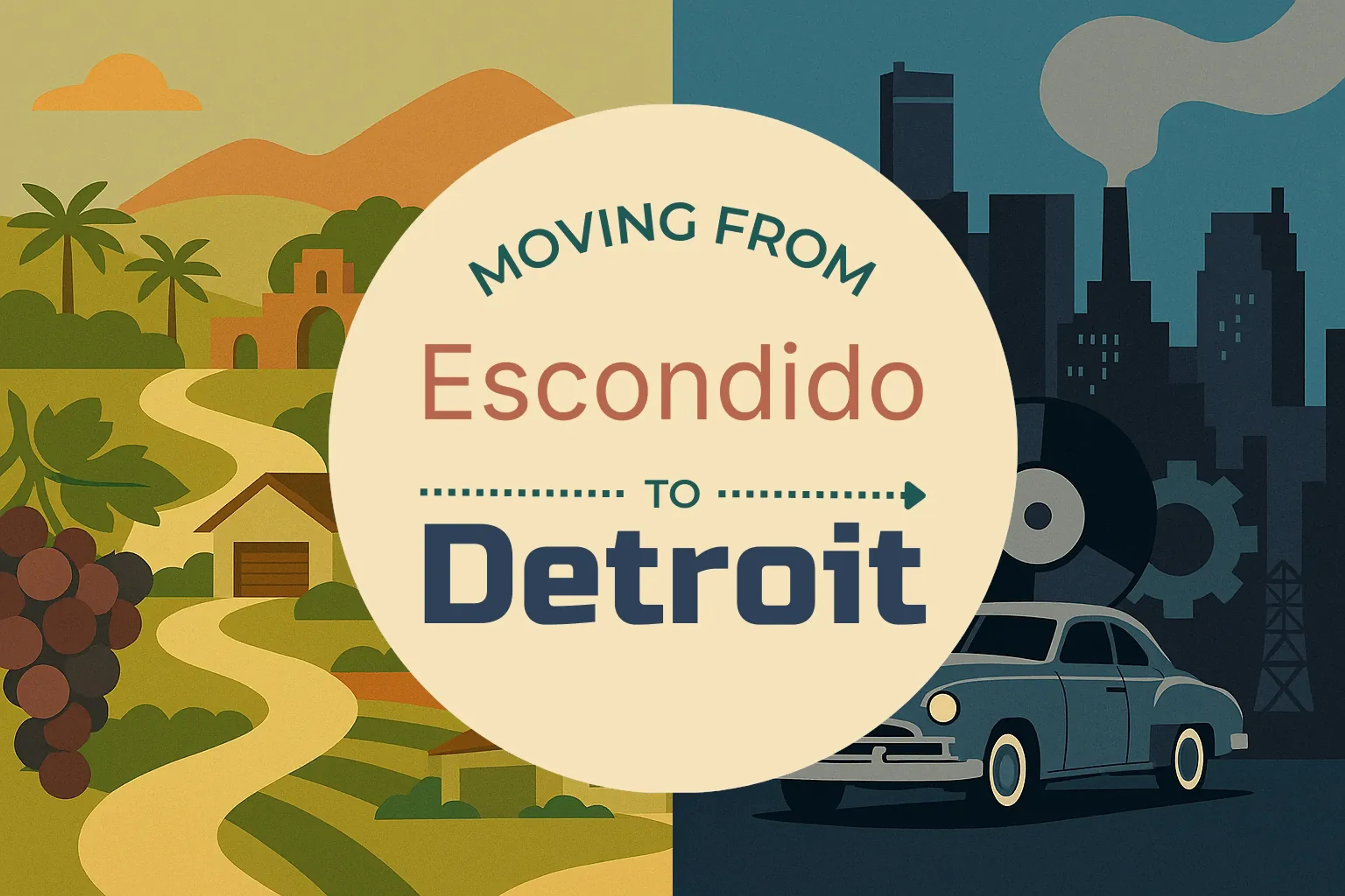 Side-by-side comparison of Escondido to Detroit moving companies