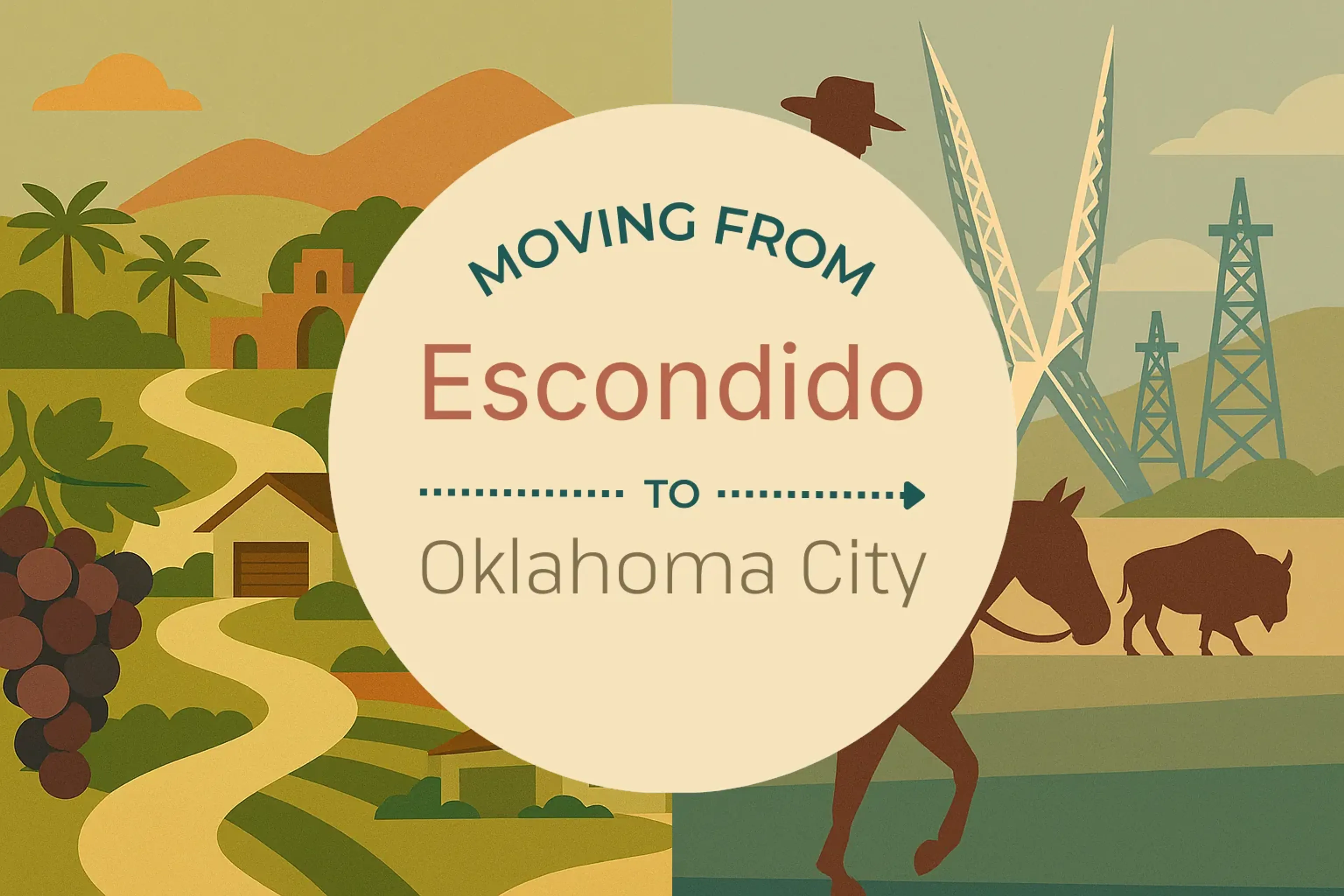 Side-by-side comparison of Escondido to Oklahoma City moving companies