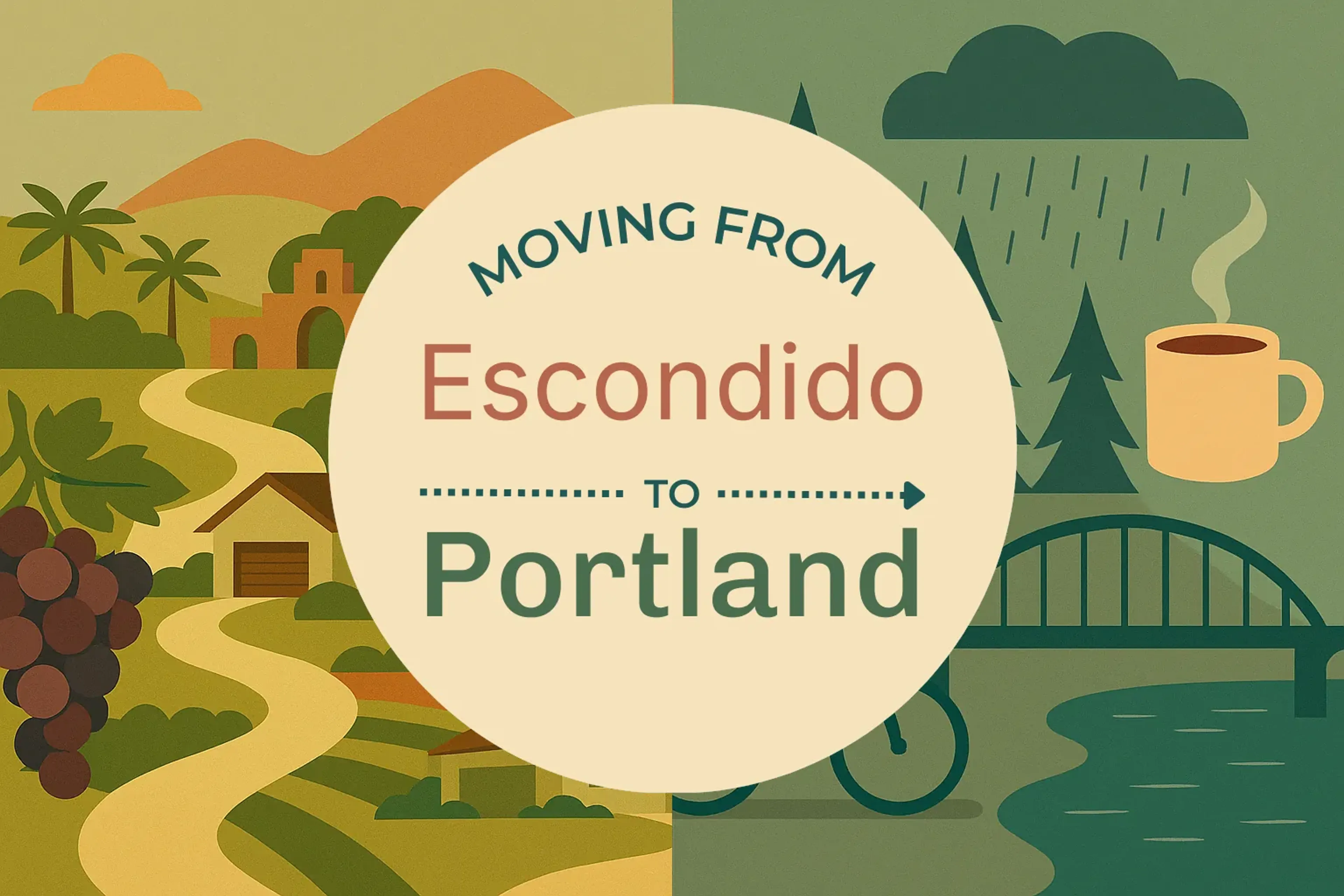 Side-by-side comparison of Escondido to Portland moving companies