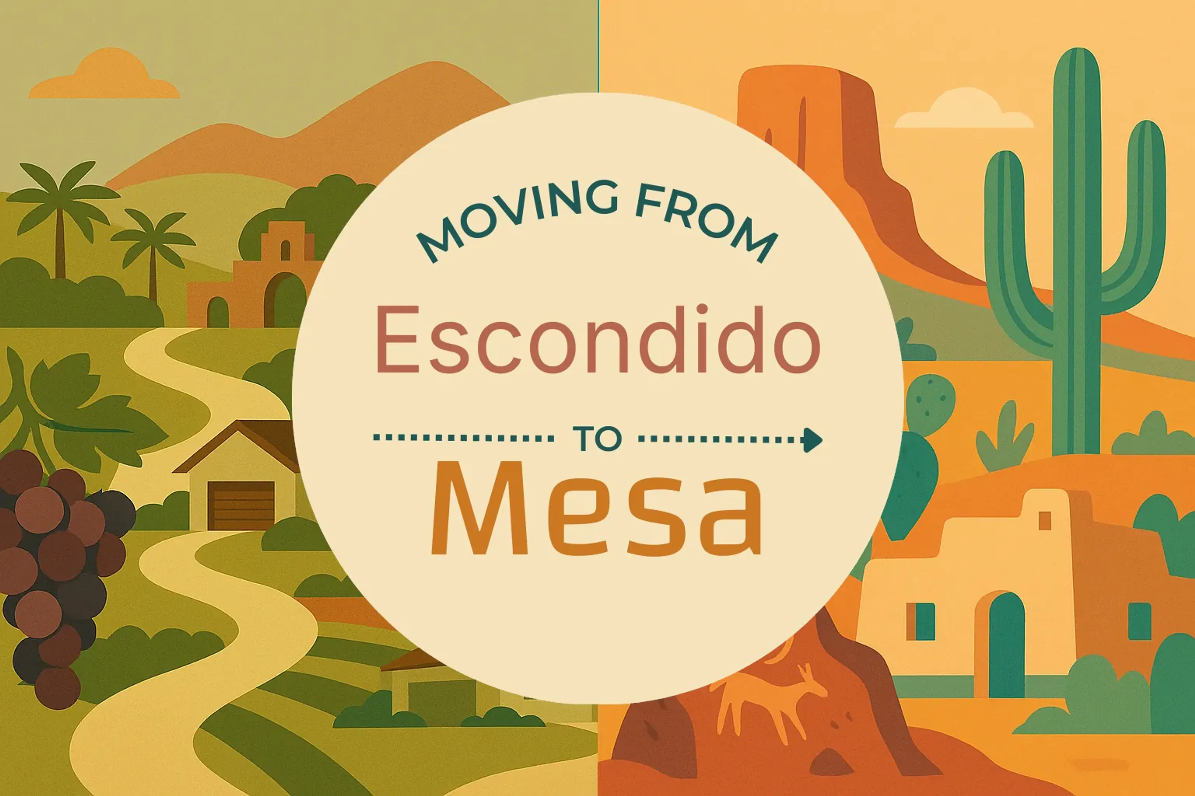 Side-by-side comparison of Escondido to Mesa moving companies