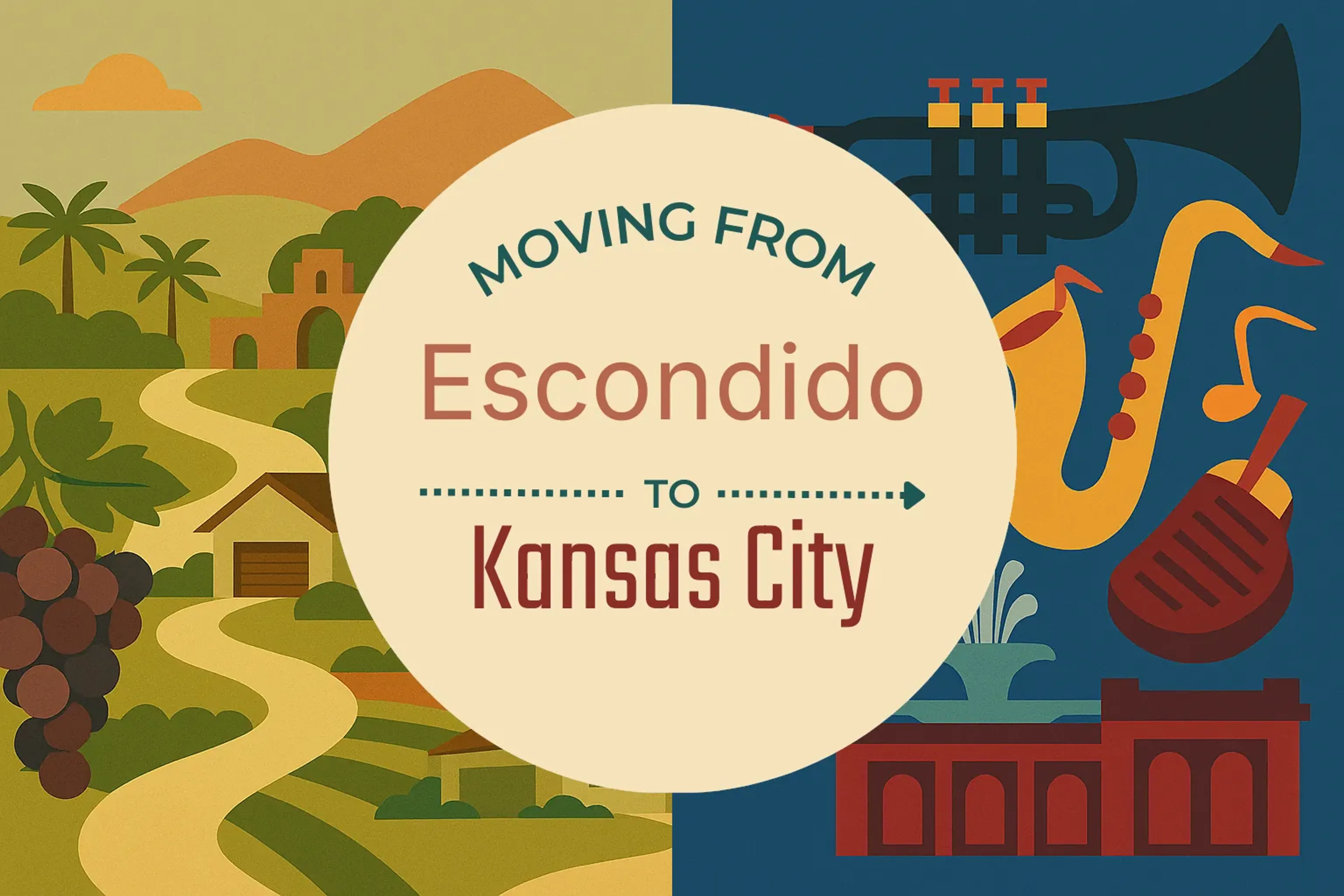 Side-by-side comparison of Escondido to Kansas City moving companies