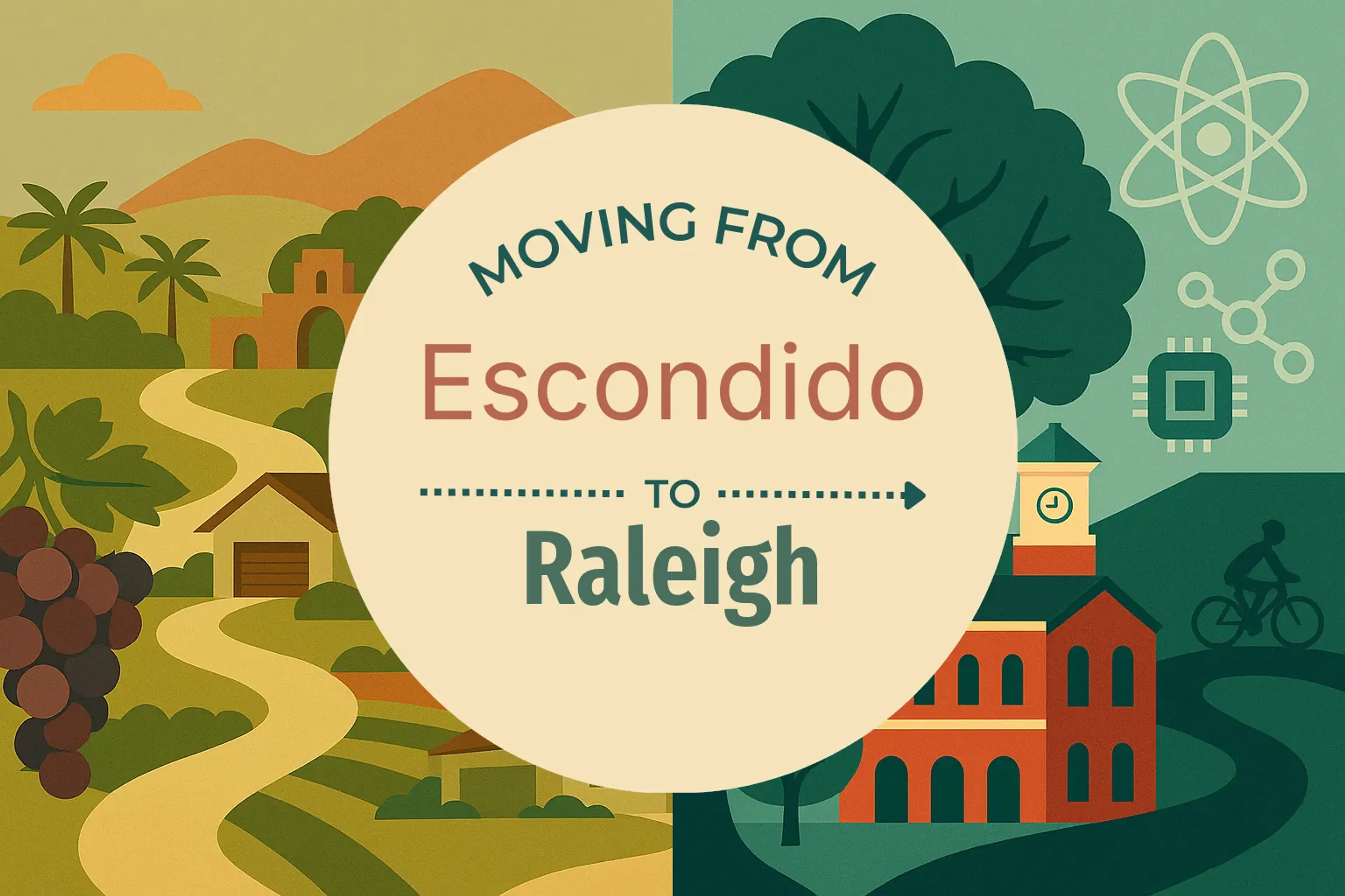 Side-by-side comparison of Escondido to Raleigh moving companies