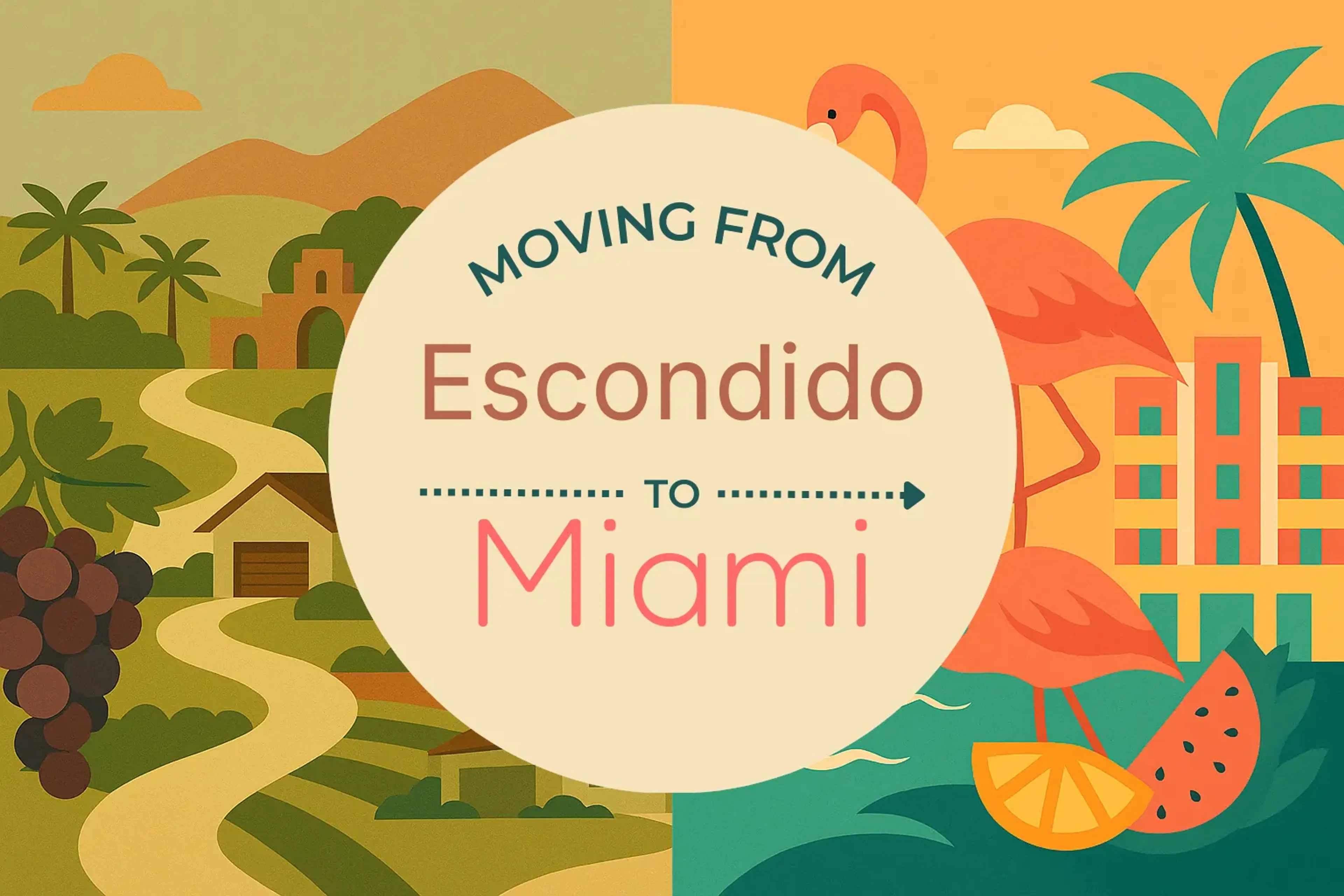 Side-by-side comparison of Escondido to Miami moving companies