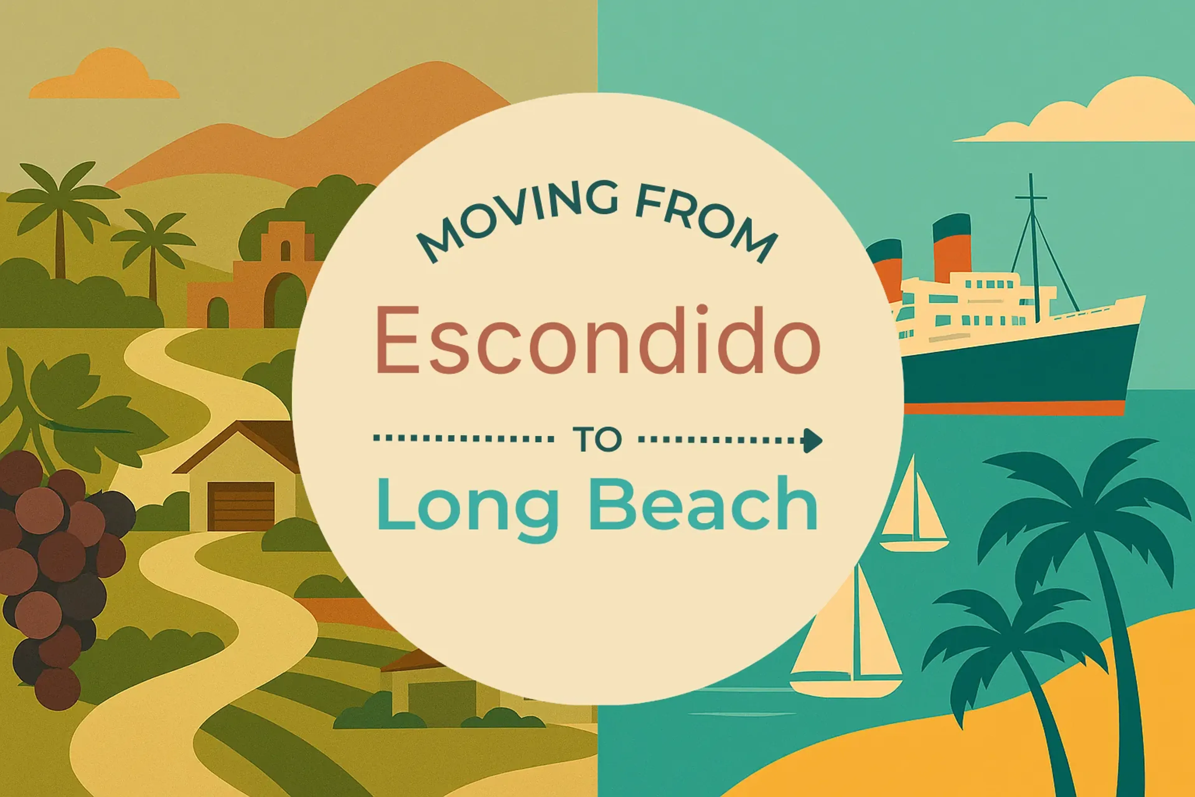 Side-by-side comparison of Escondido to Long Beach moving companies
