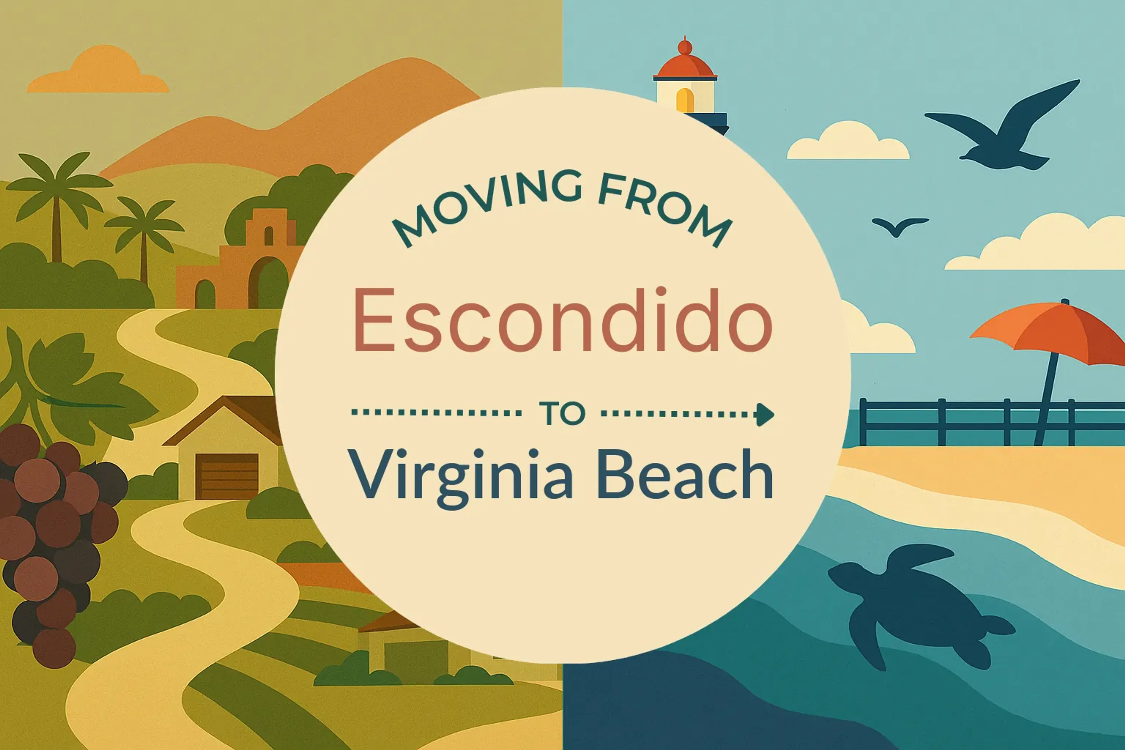 Side-by-side comparison of Escondido to Virginia Beach moving companies