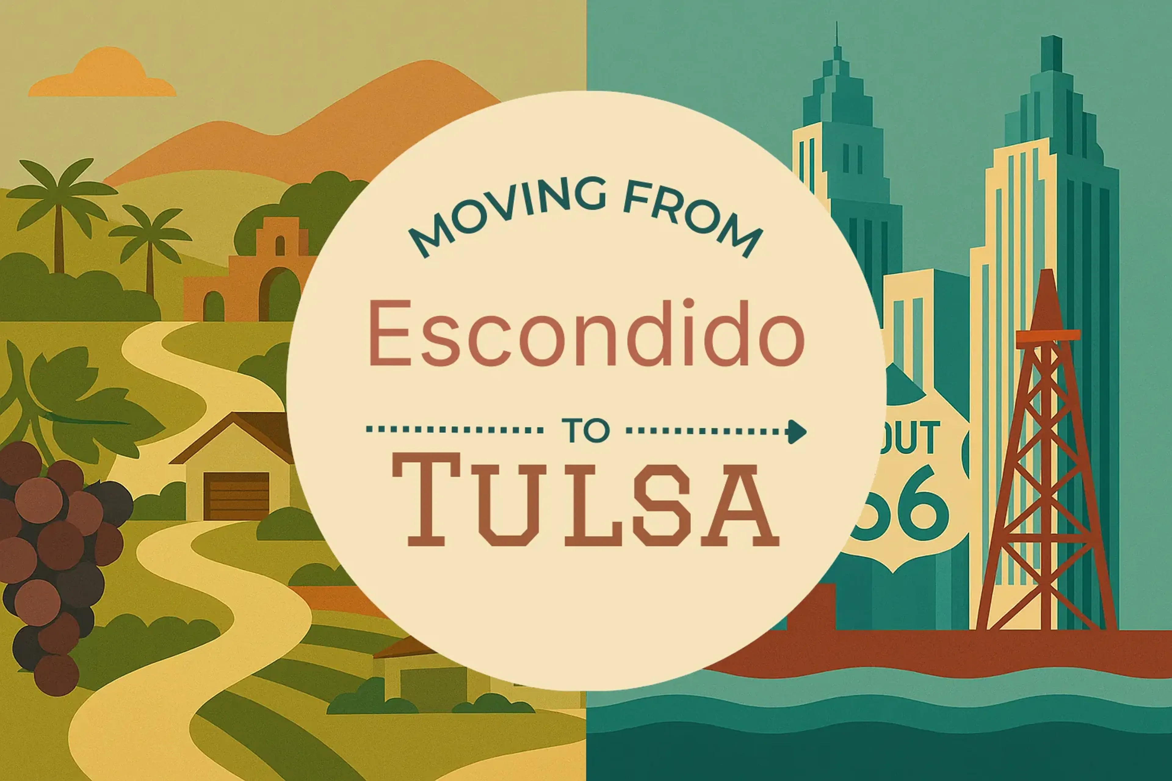 Side-by-side comparison of Escondido to Tulsa moving companies
