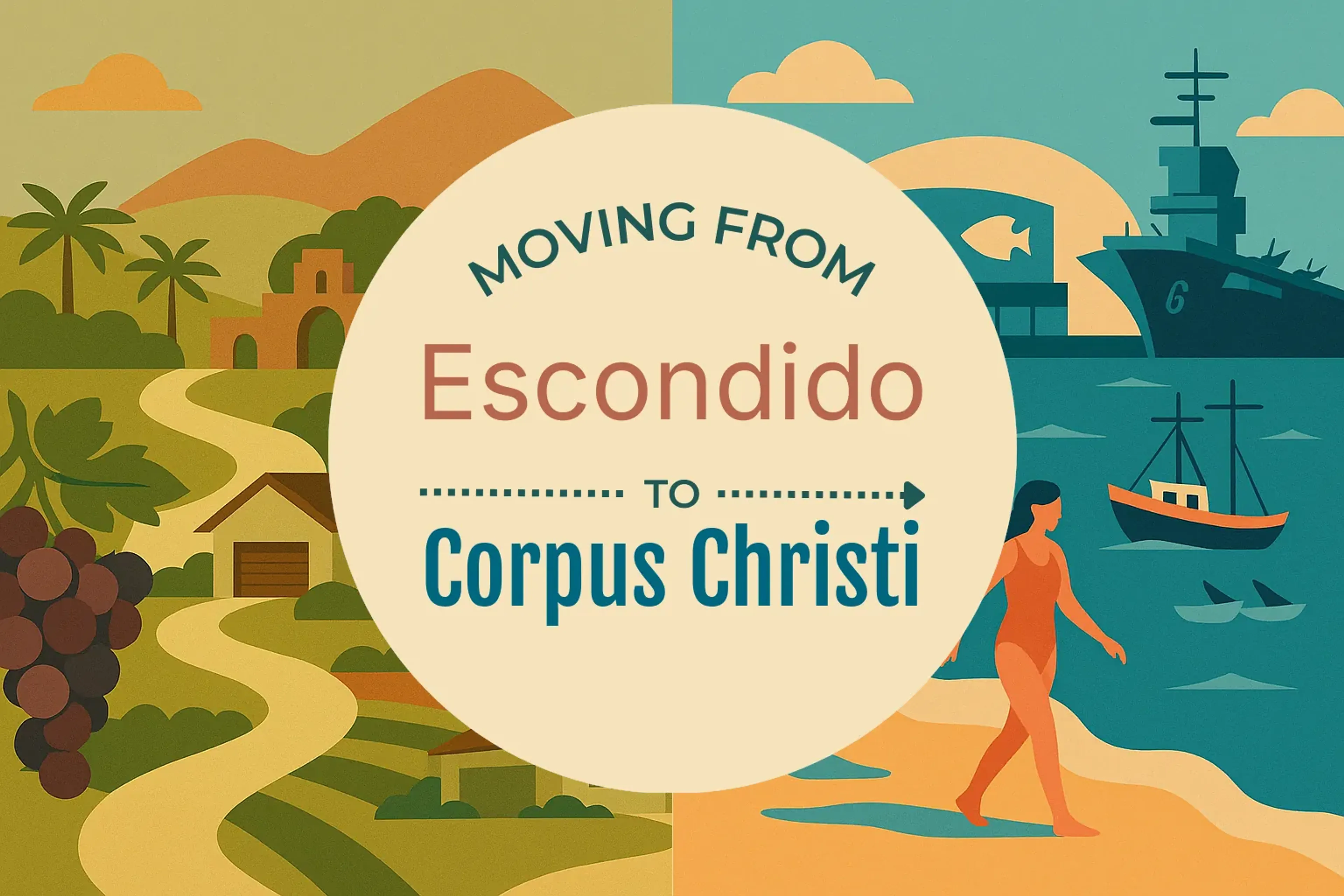 Side-by-side comparison of Escondido to Corpus Christi moving companies
