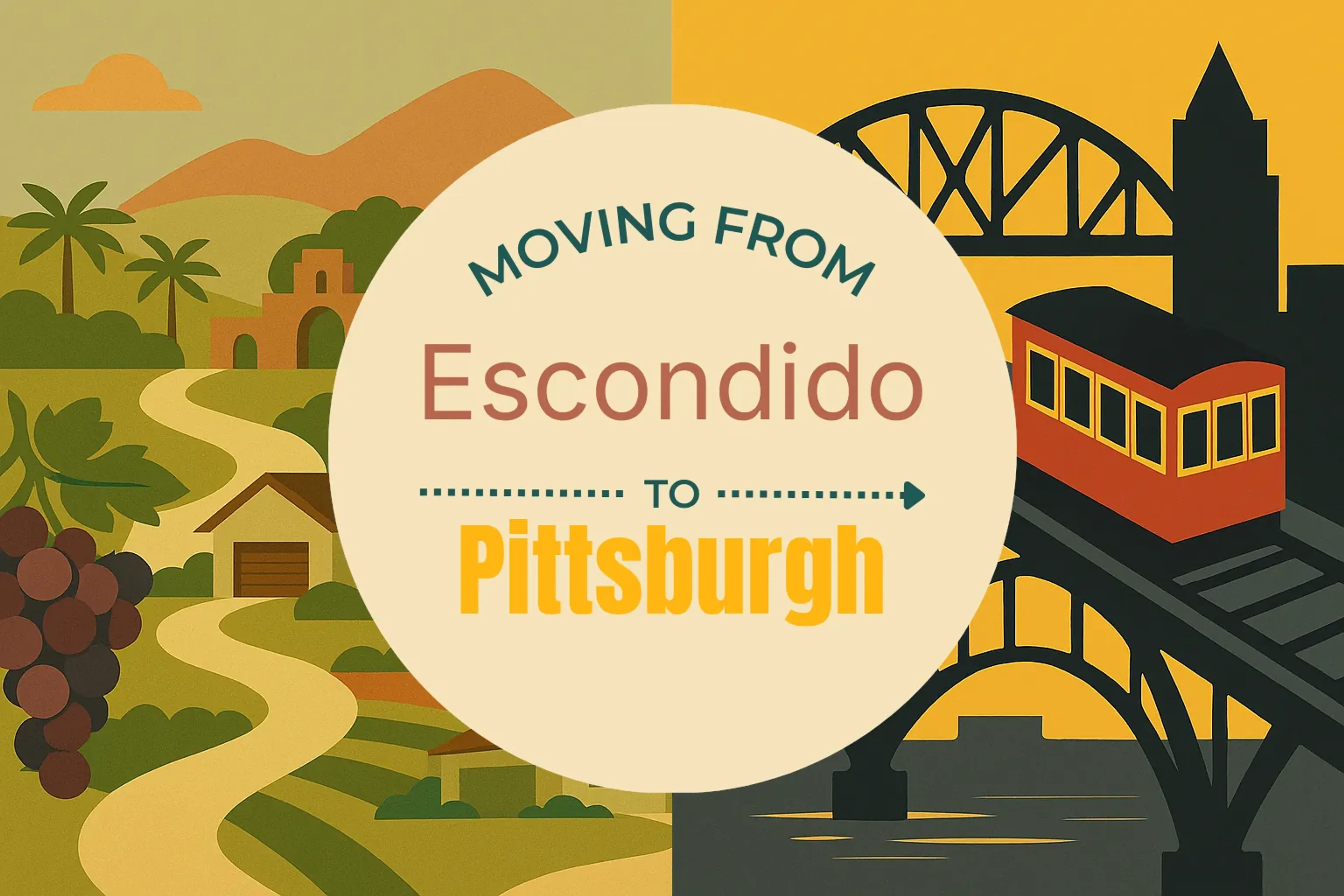 Side-by-side comparison of Escondido to Pittsburgh moving companies