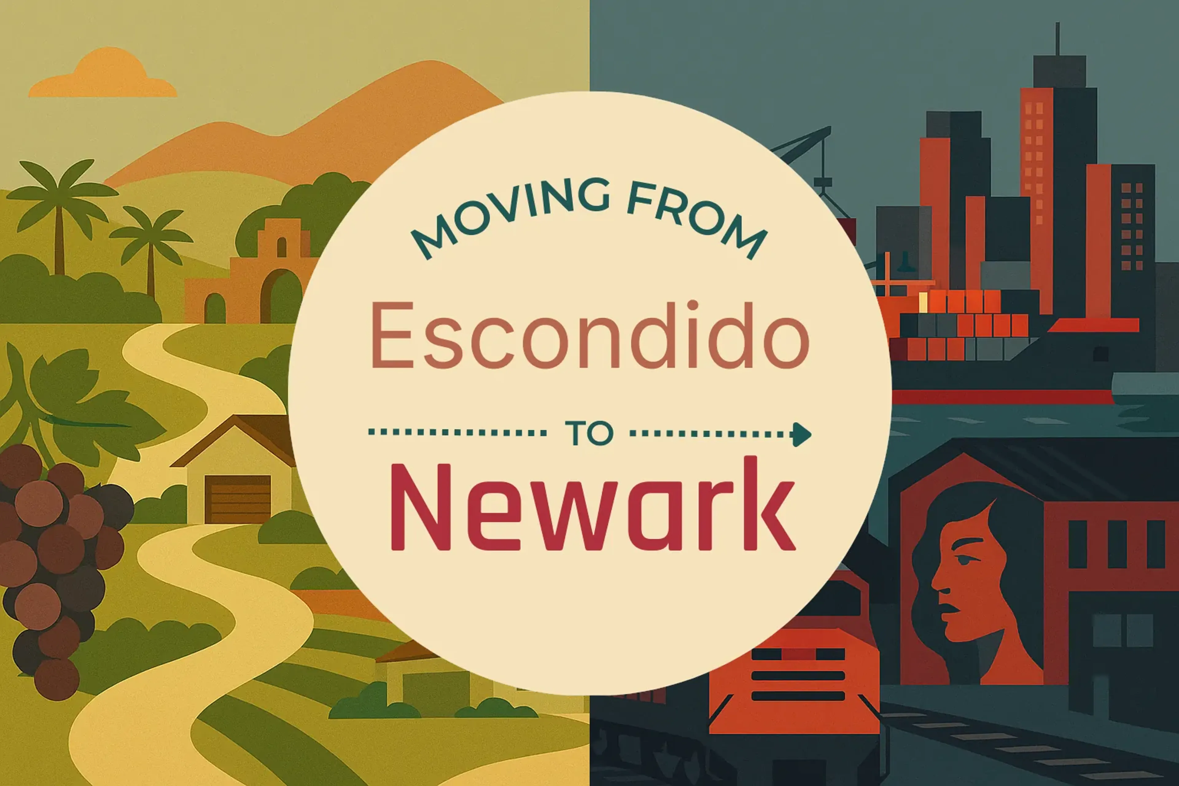 Side-by-side comparison of Escondido to Newark moving companies