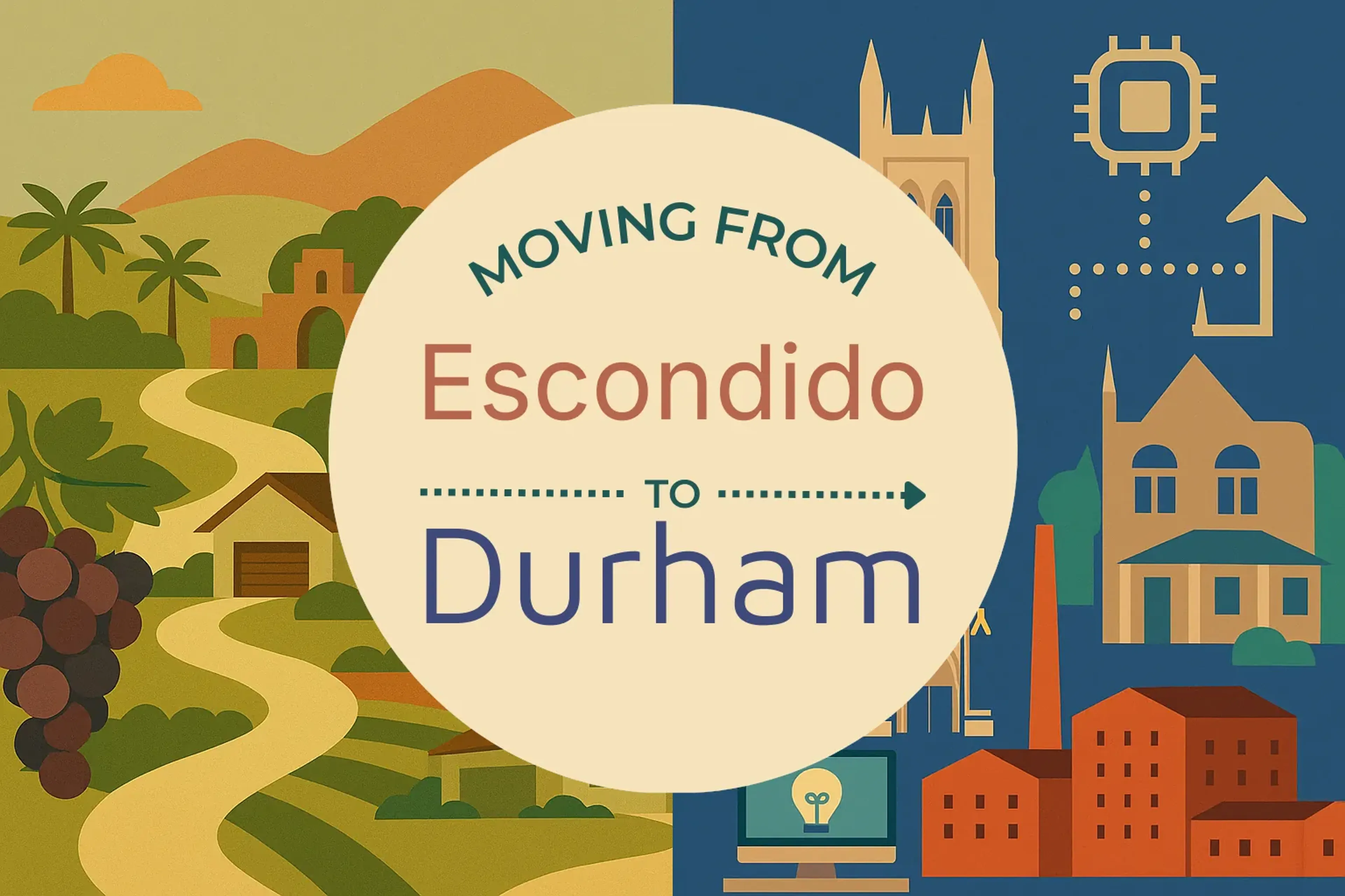 Side-by-side comparison of Escondido to Durham moving companies