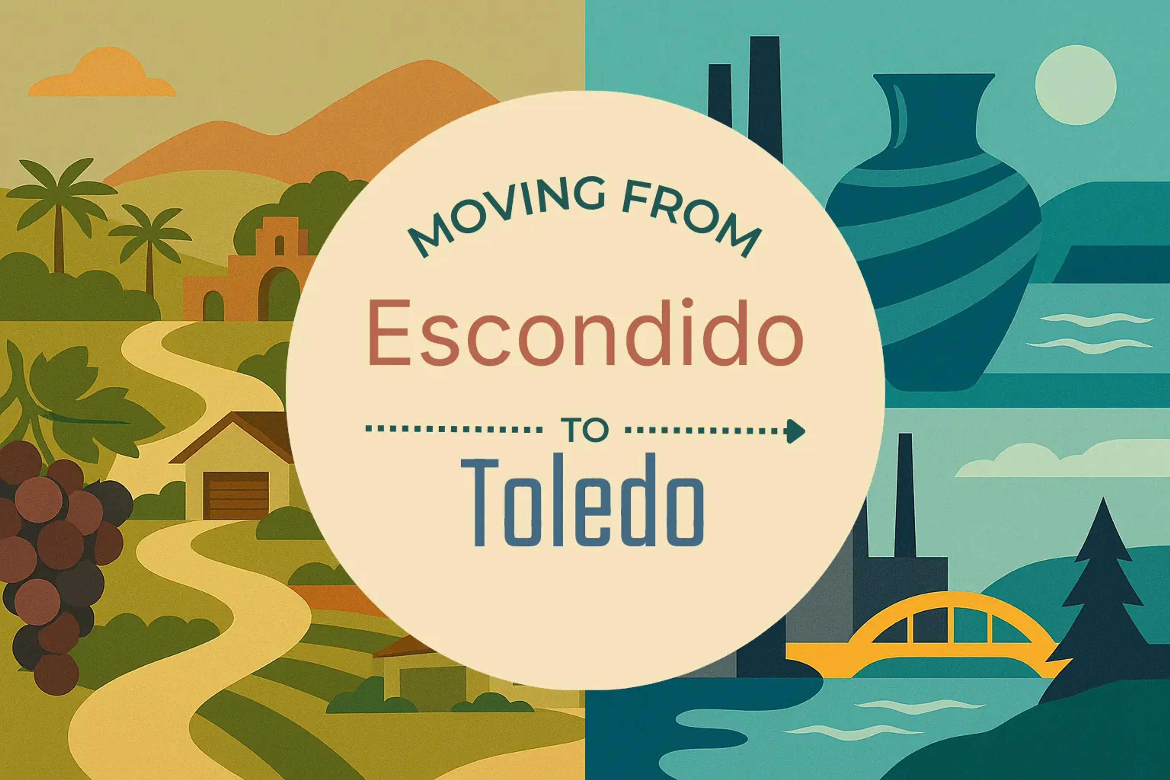 Side-by-side comparison of Escondido to Toledo moving companies