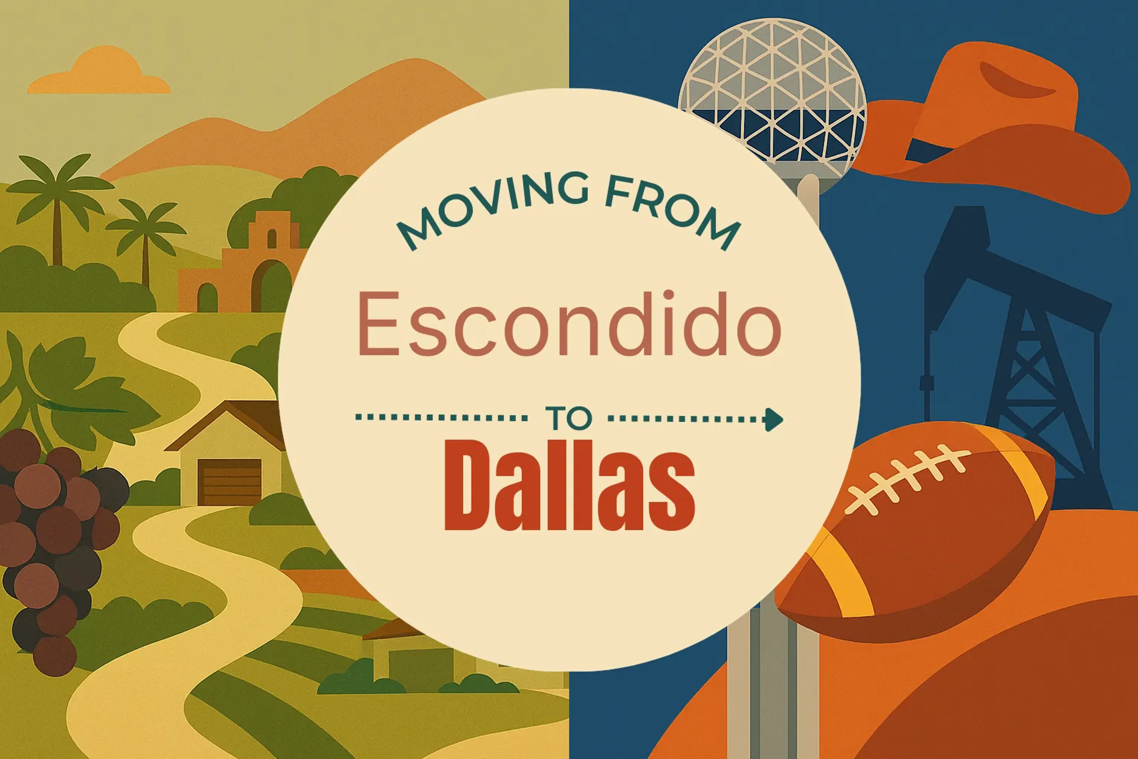 Side-by-side comparison of Escondido to Dallas moving companies