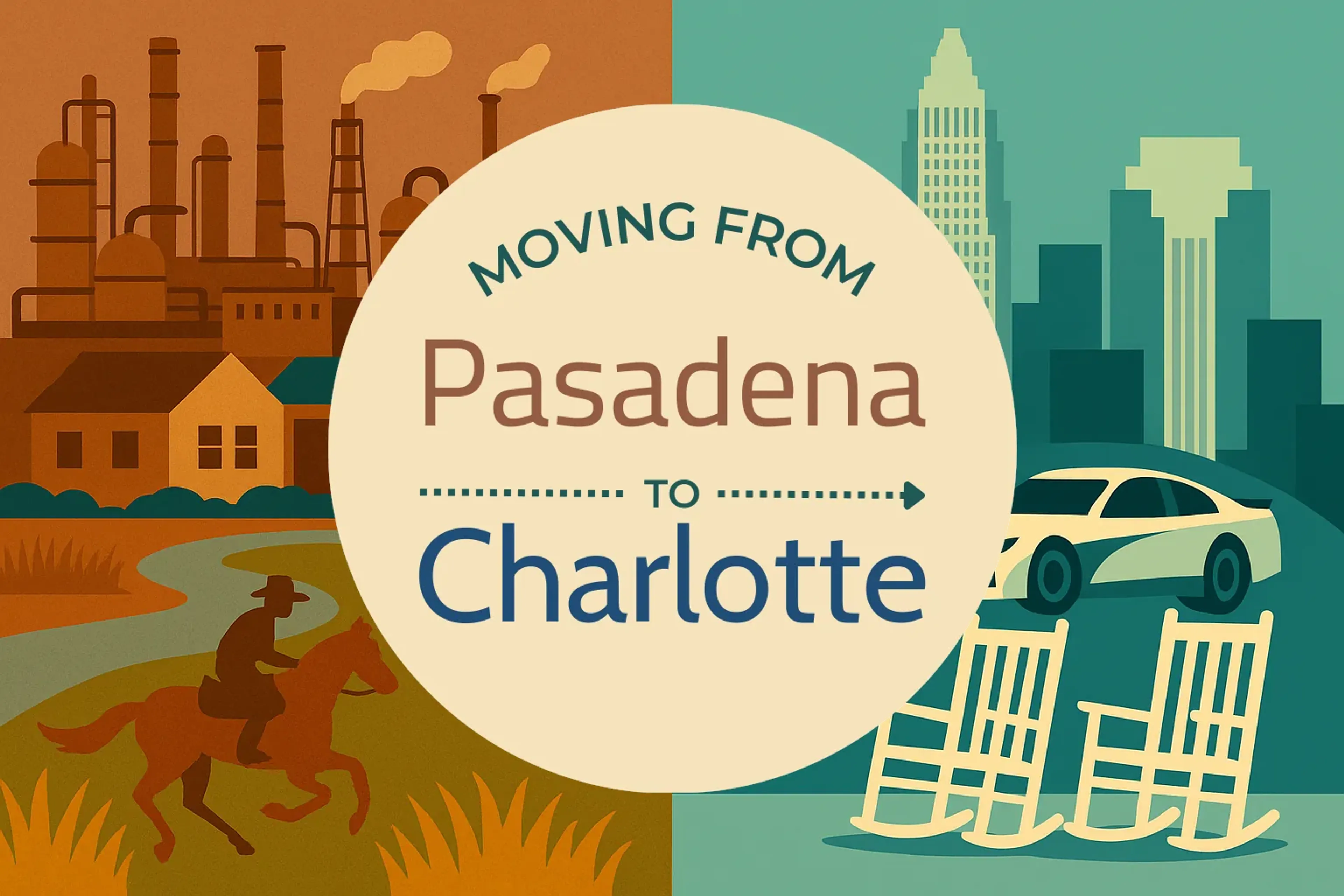 Side-by-side comparison of Pasadena to Charlotte moving companies