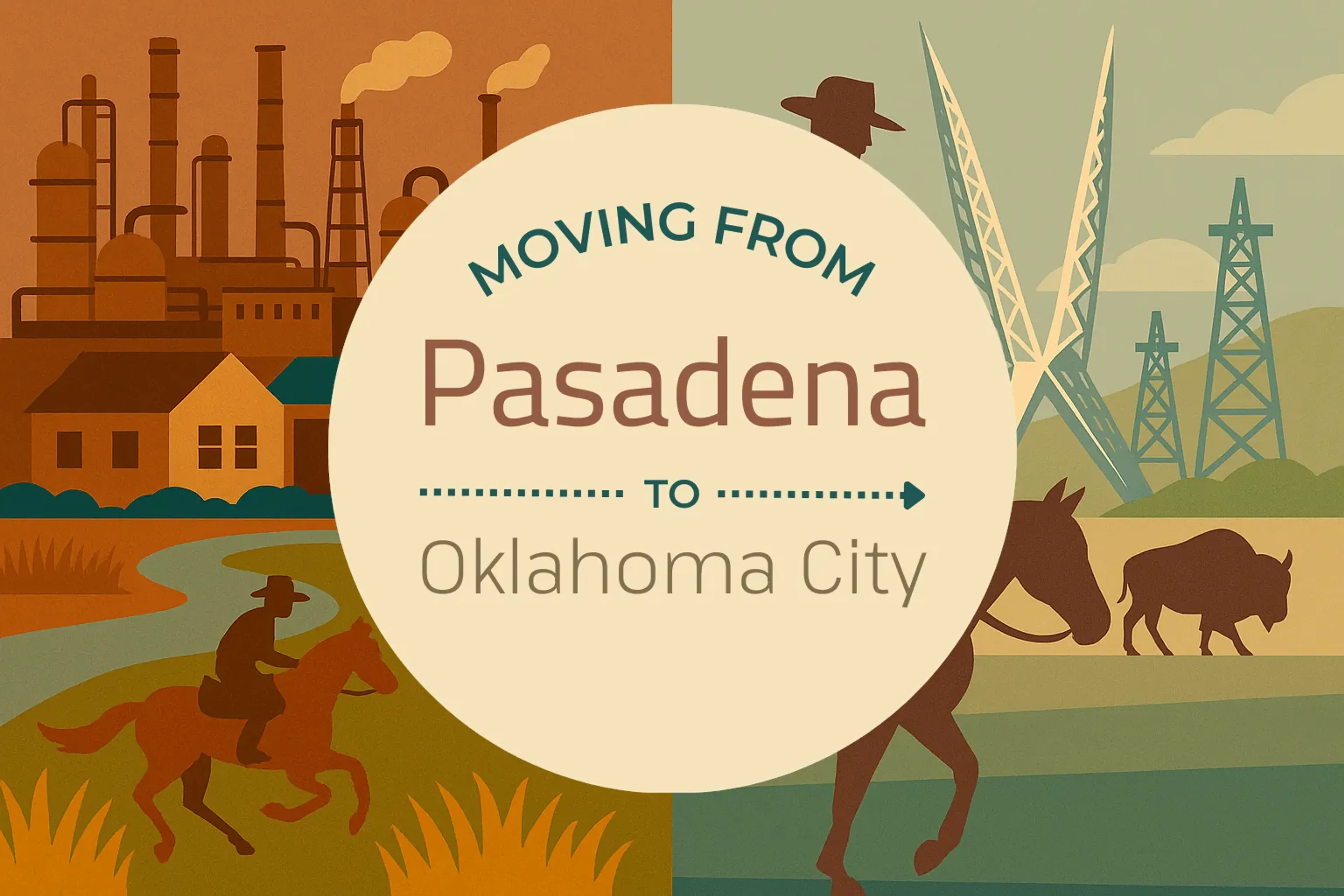 Side-by-side comparison of Pasadena to Oklahoma City moving companies