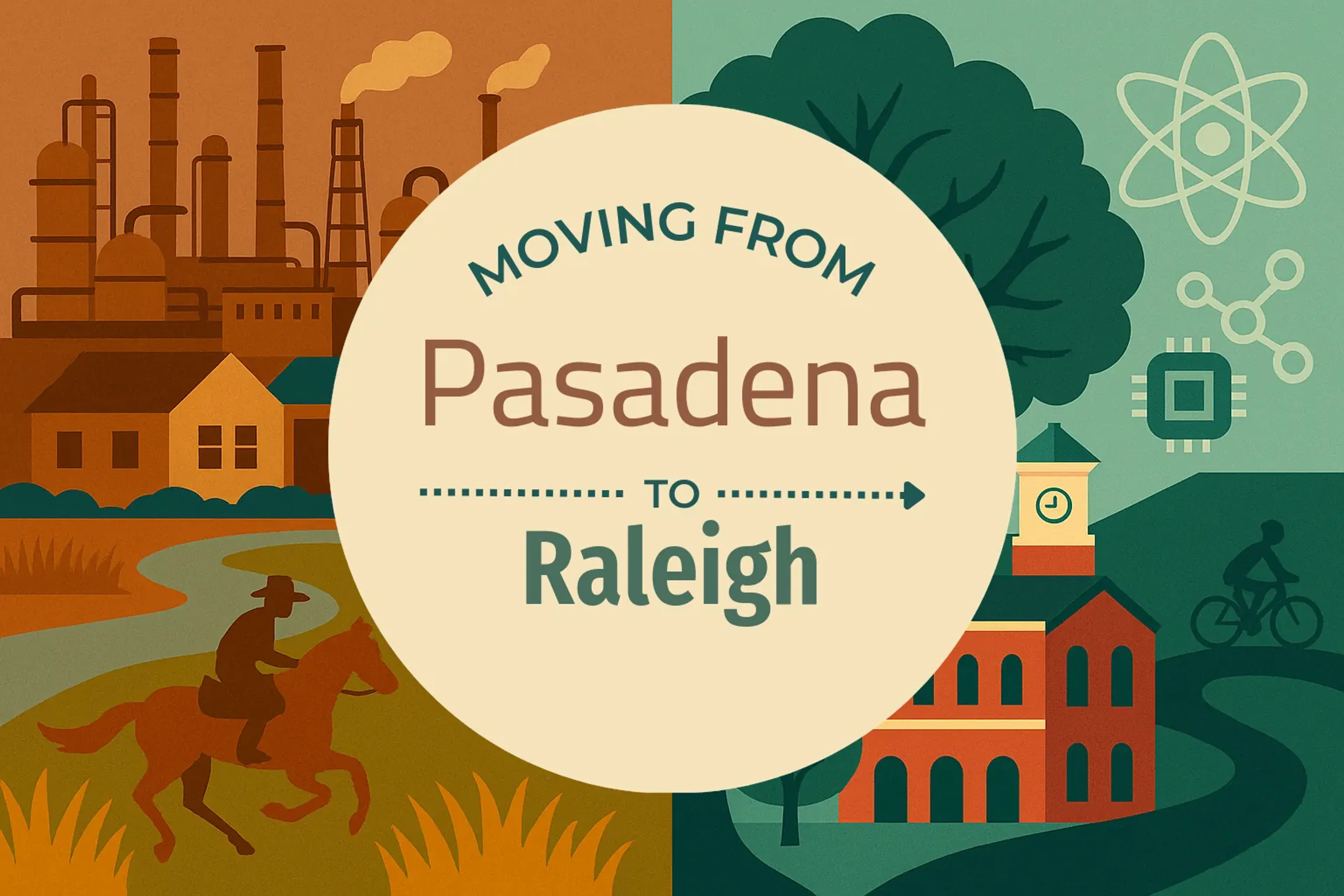 Side-by-side comparison of Pasadena to Raleigh moving companies