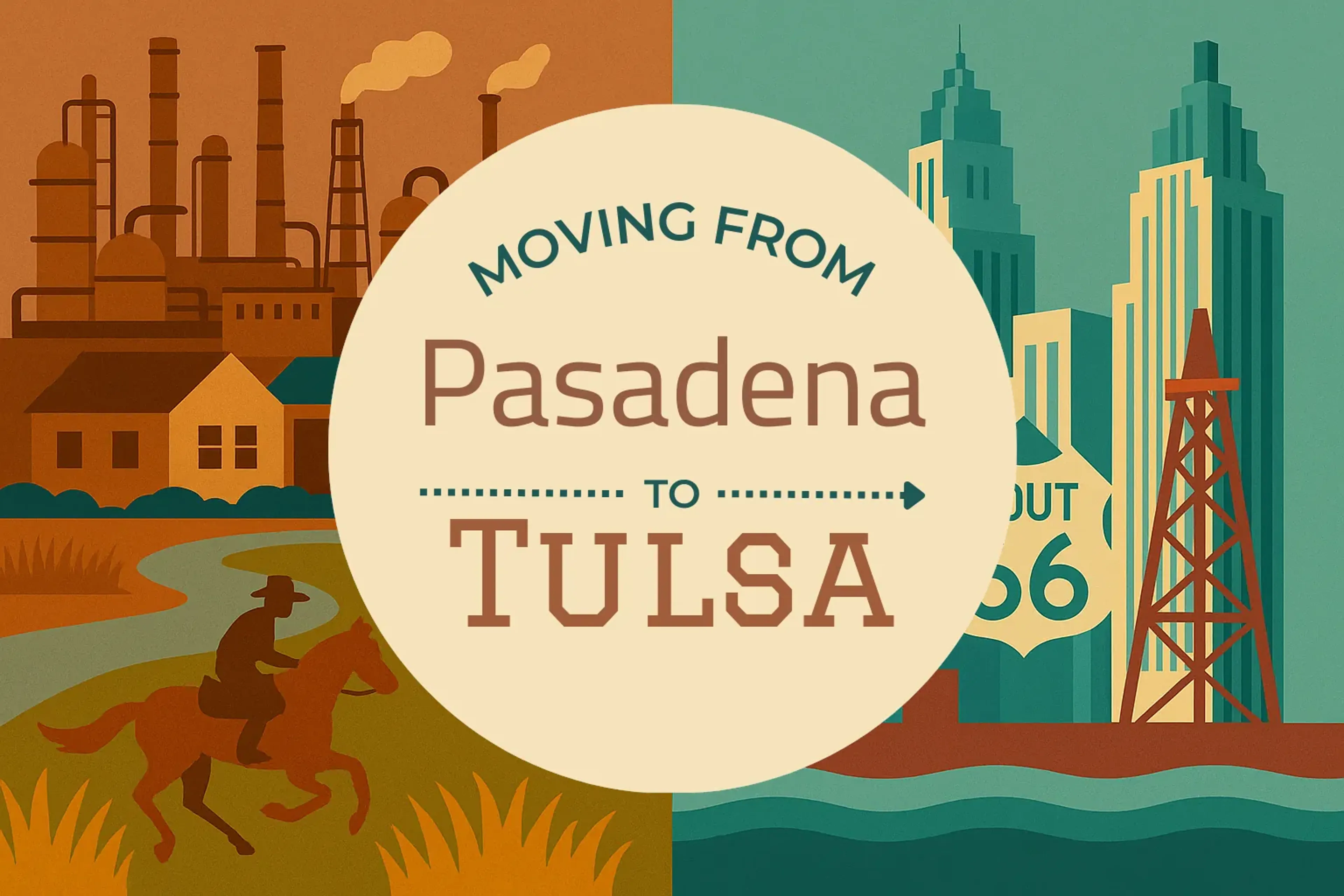 Side-by-side comparison of Pasadena to Tulsa moving companies