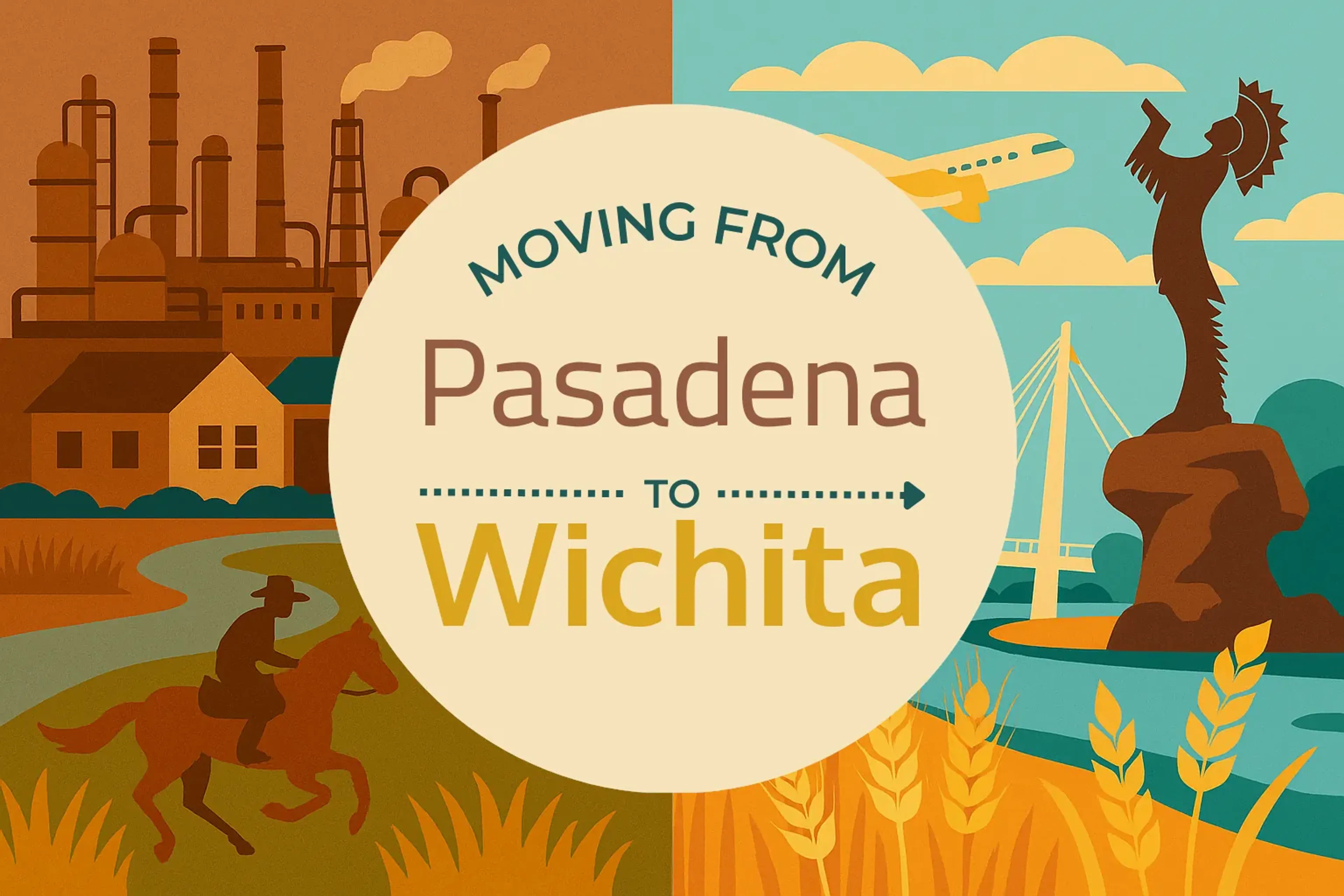 Side-by-side comparison of Pasadena to Wichita moving companies