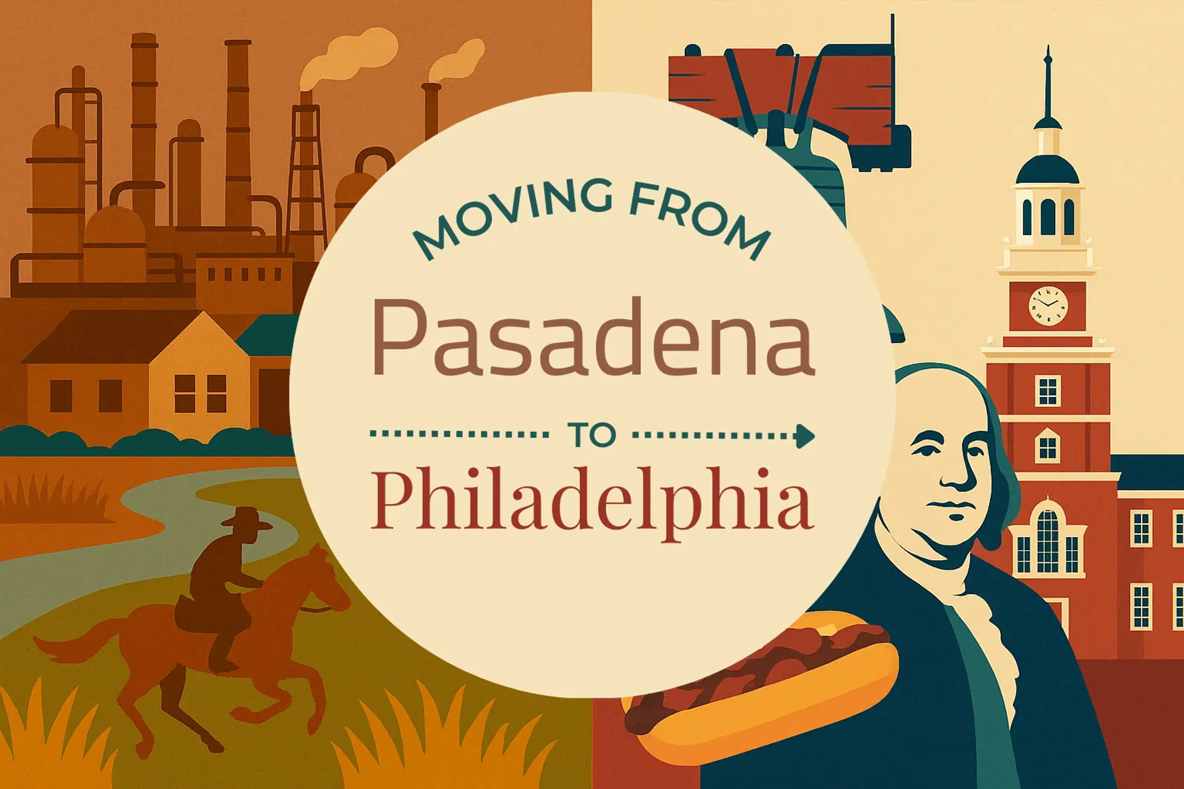 Side-by-side comparison of Pasadena to Philadelphia moving companies