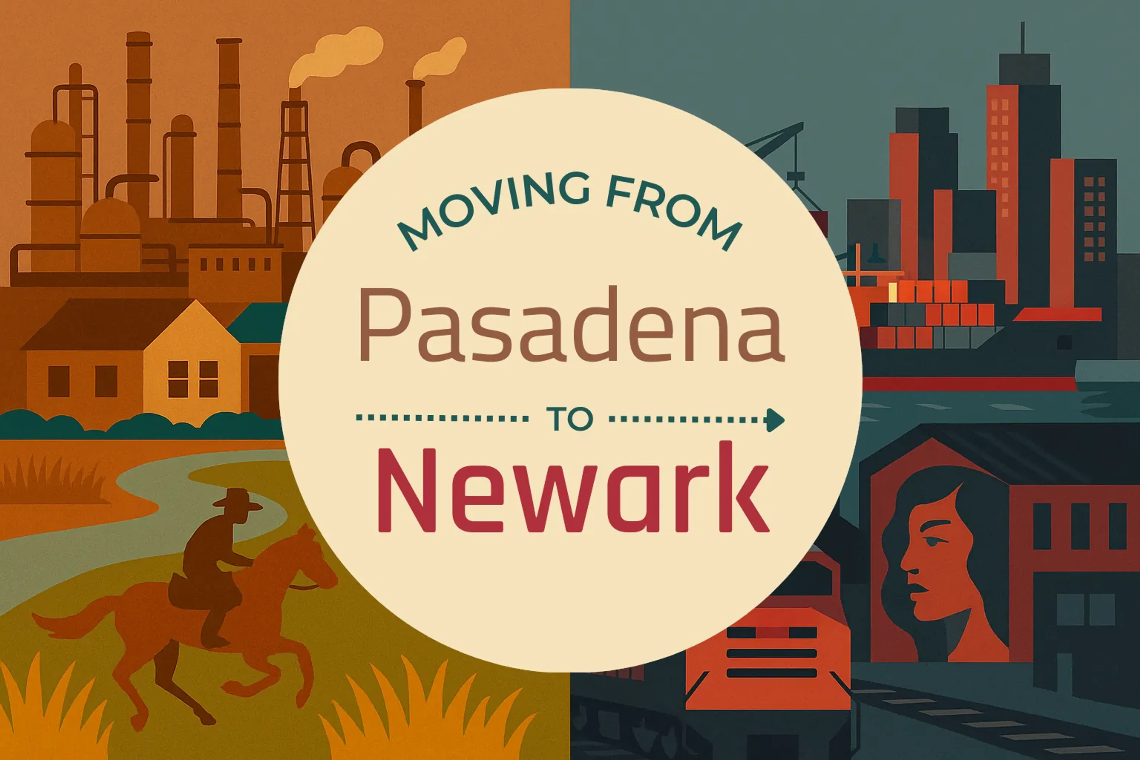 Side-by-side comparison of Pasadena to Newark moving companies