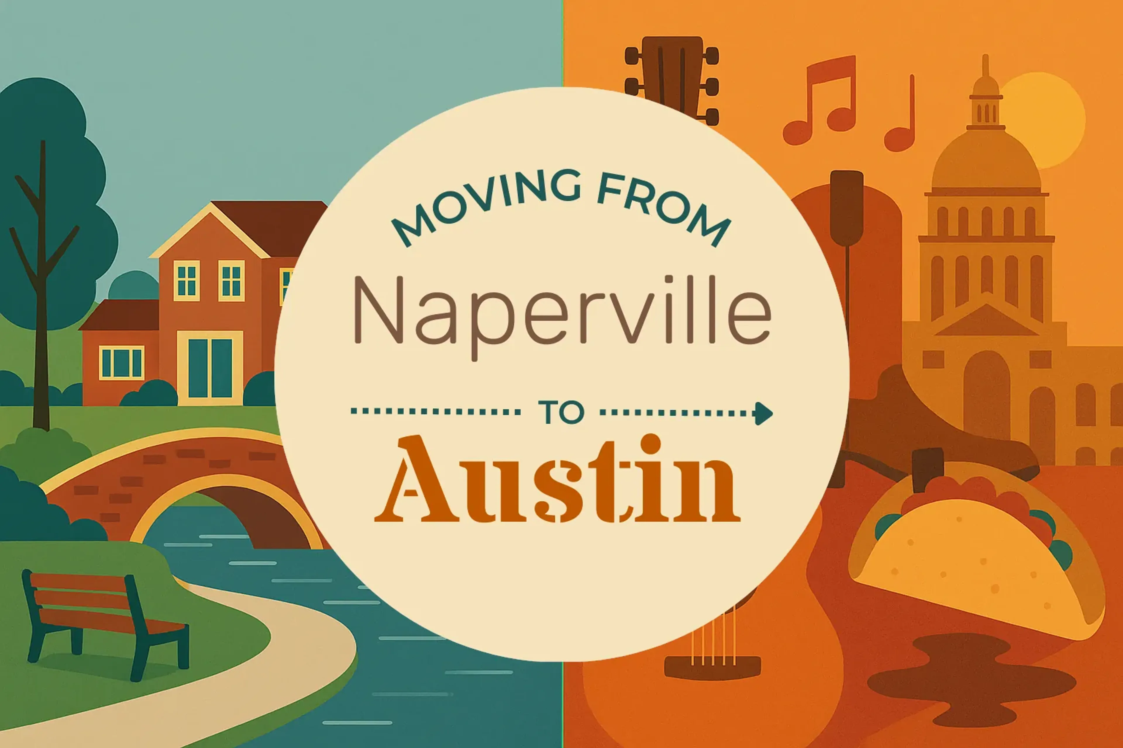 Side-by-side comparison of Naperville to Austin moving companies